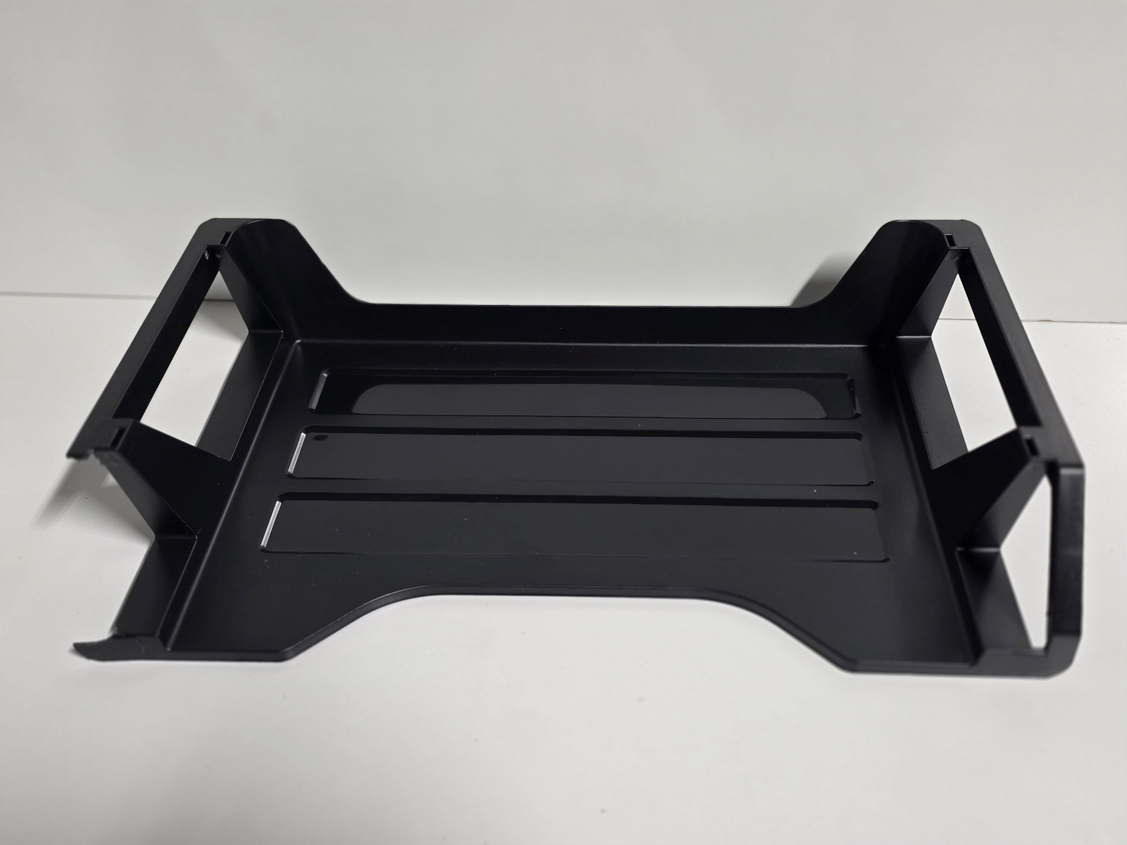 Black Plastic Stackable Letter Tray – Desktop Paper Organizer
