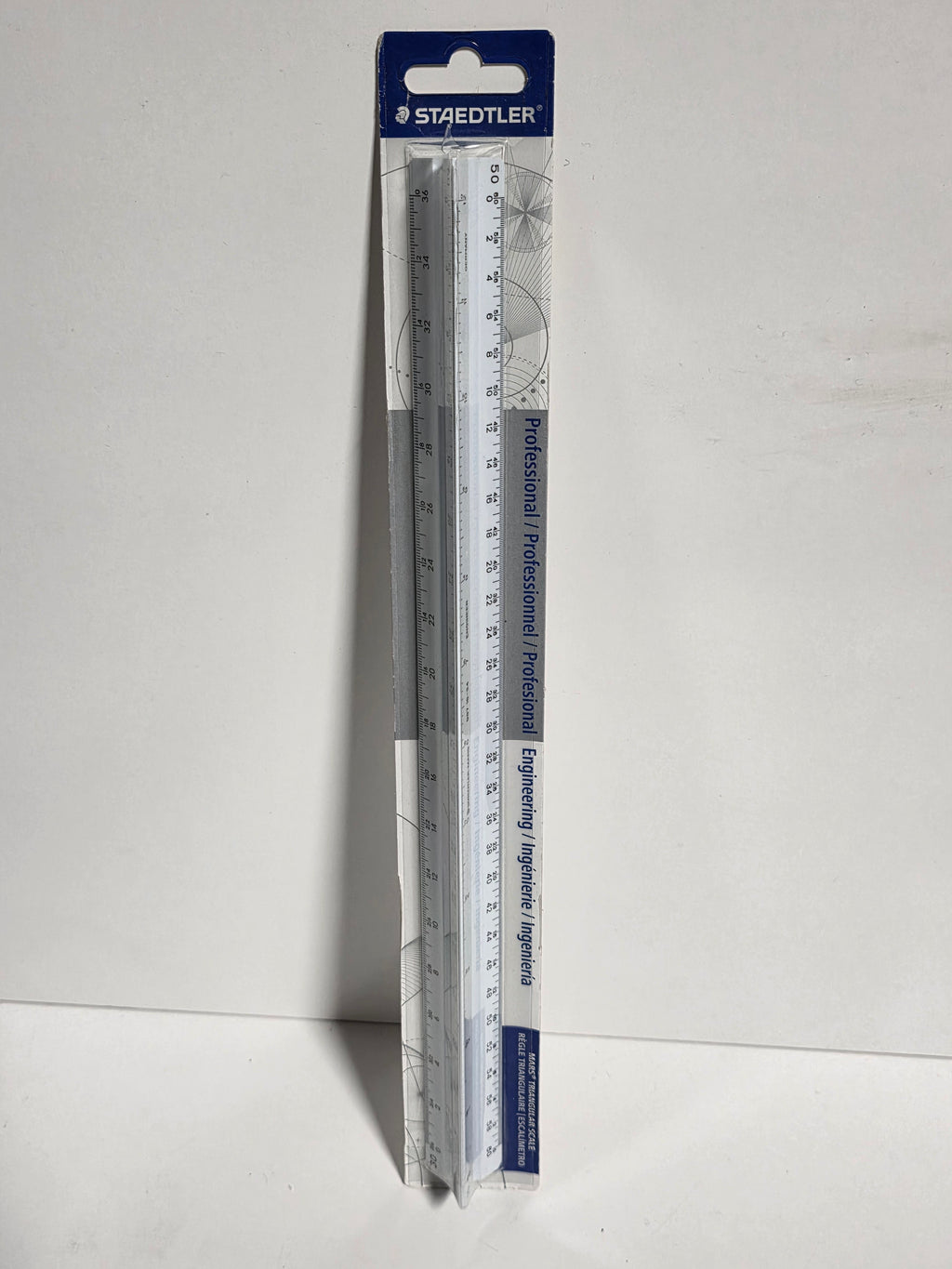 Staedtler Professional Engineering Triangular Scale Ruler Aluminum 12 Inch Precision Drafting Tool