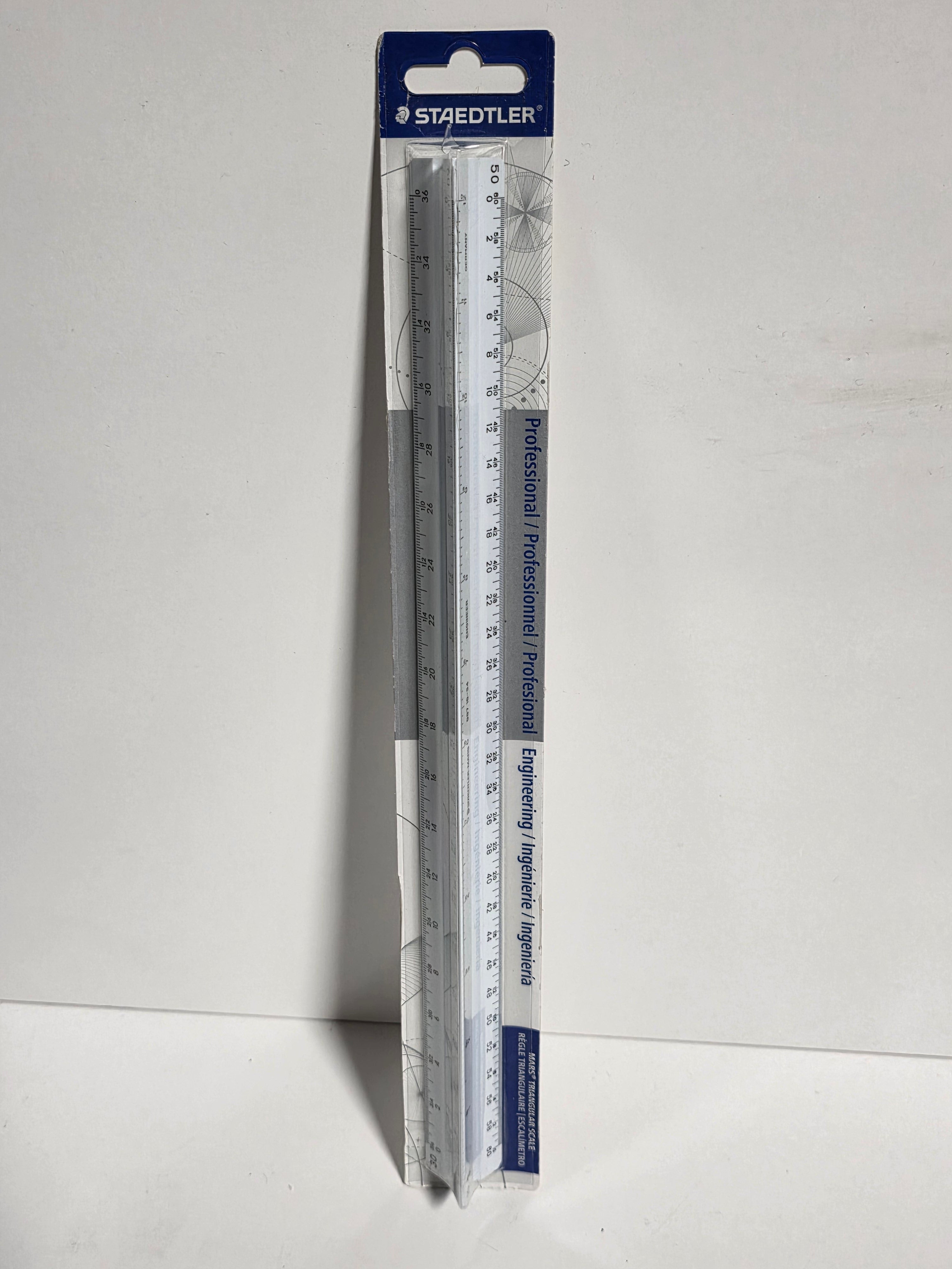 Staedtler Professional Engineering Triangular Scale Ruler Aluminum 12 Inch Precision Drafting Tool