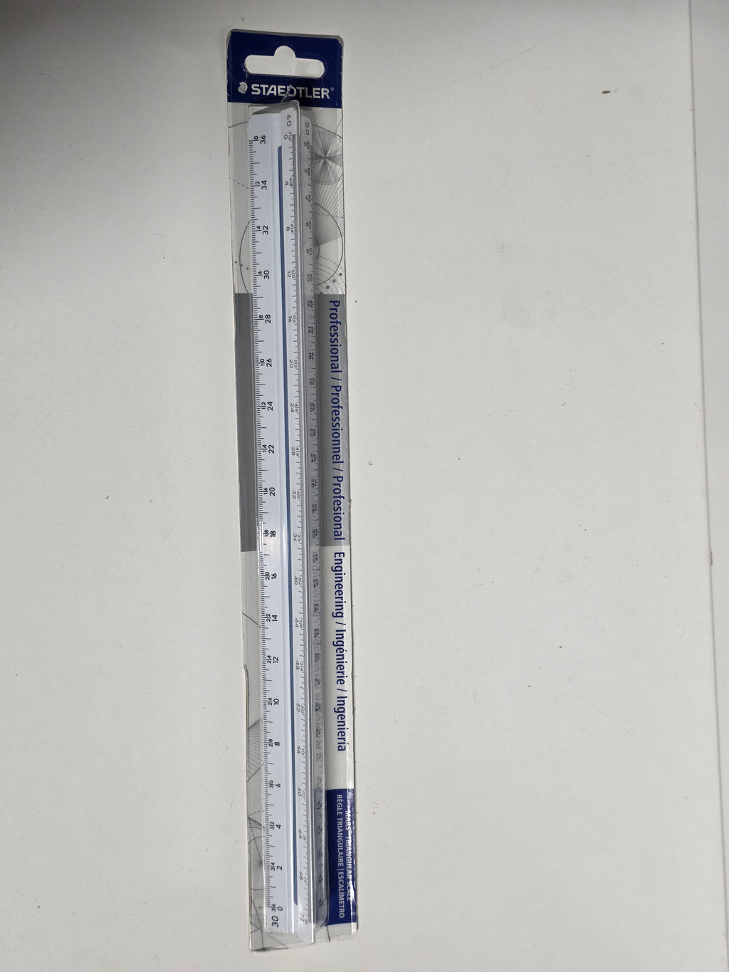 Staedtler Professional Engineering Triangular Scale Ruler Aluminum 12 Inch Precision Drafting Tool