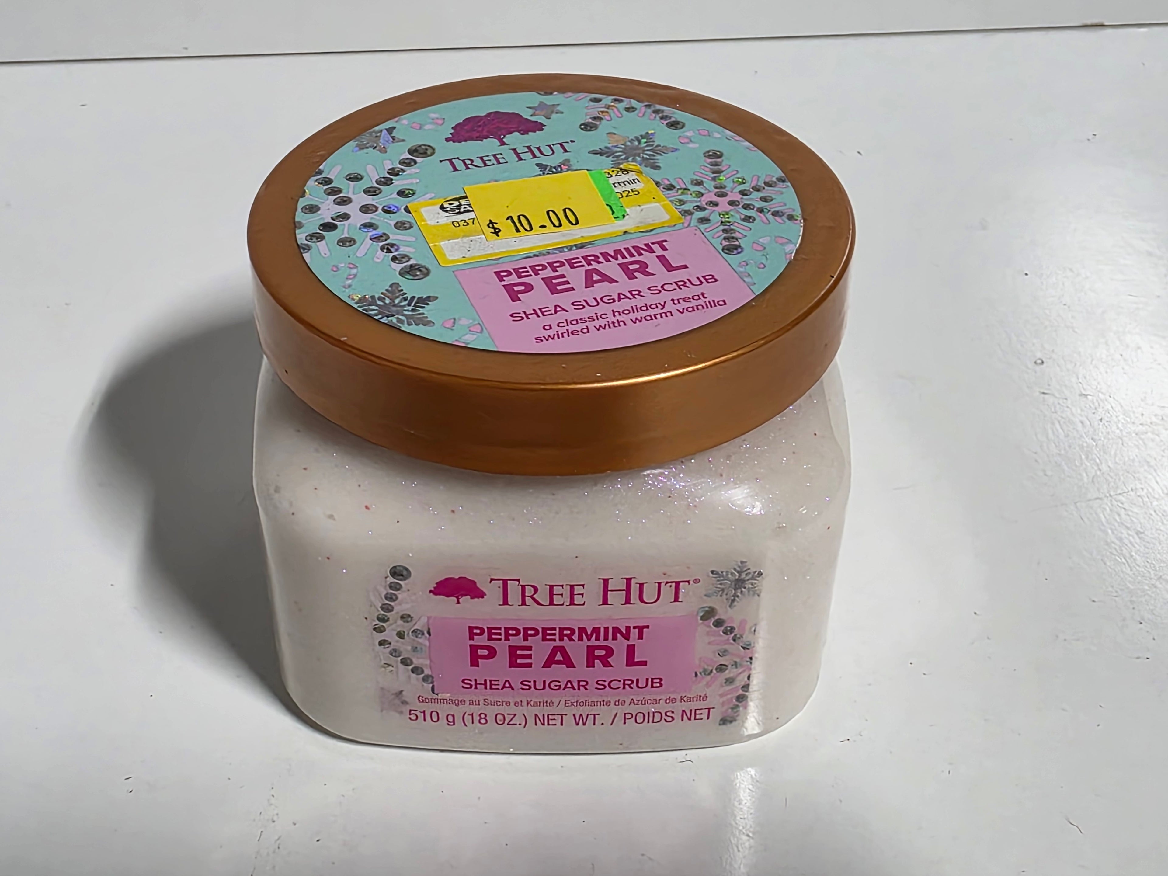 Tree Hut Peppermint Pearl Shea Sugar Scrub 18oz Exfoliating Body Polish with Warm Vanilla Scent