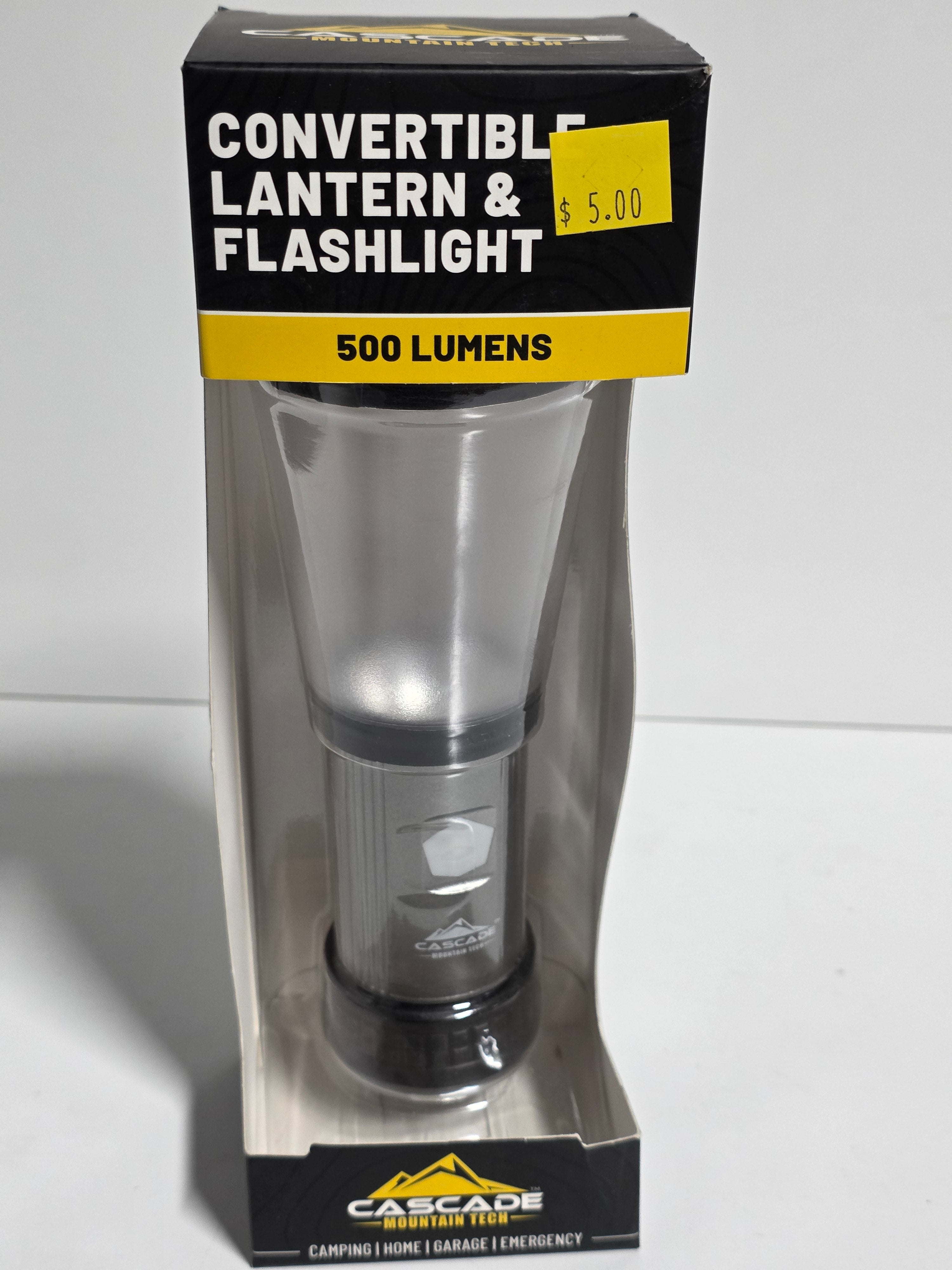 Cascade Mountain Tech 500 Lumen Convertible Lantern and Flashlight Camping Emergency Light