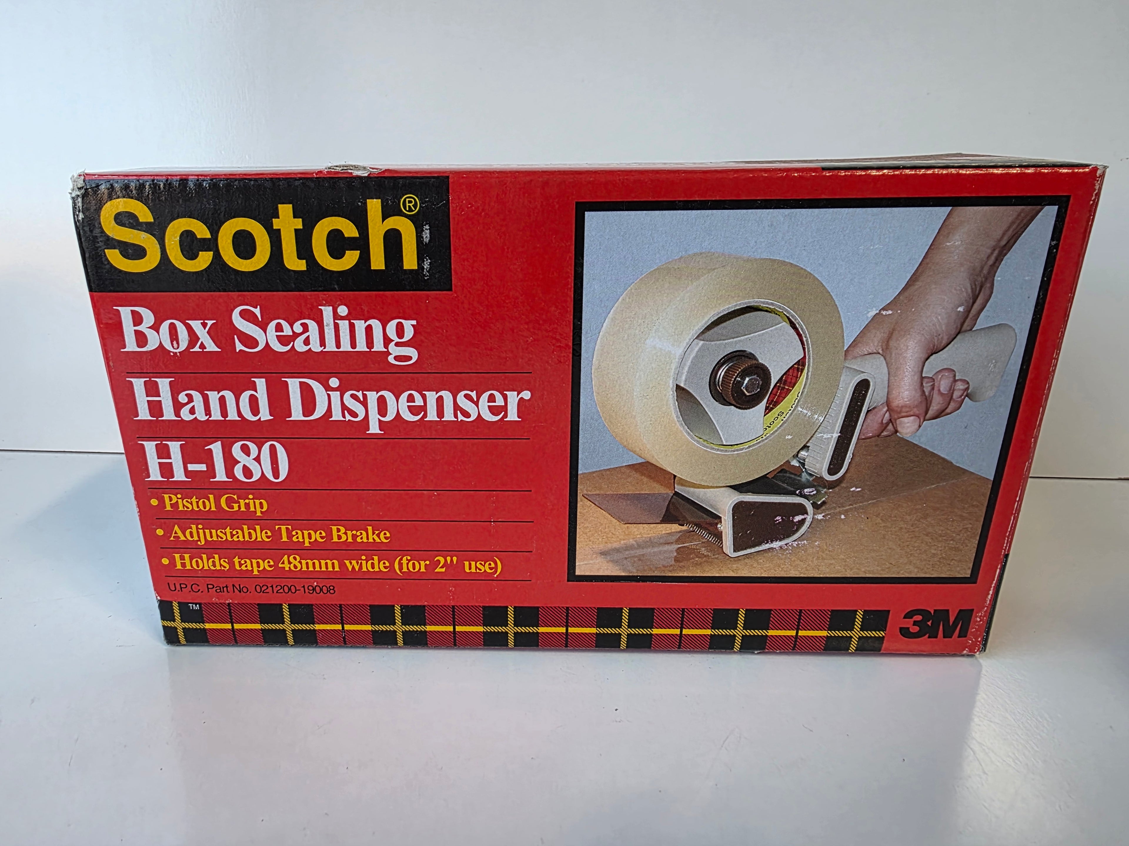 Scotch 3M H-180 Box Sealing Hand Dispenser Pistol Grip Adjustable Tape Brake Tool