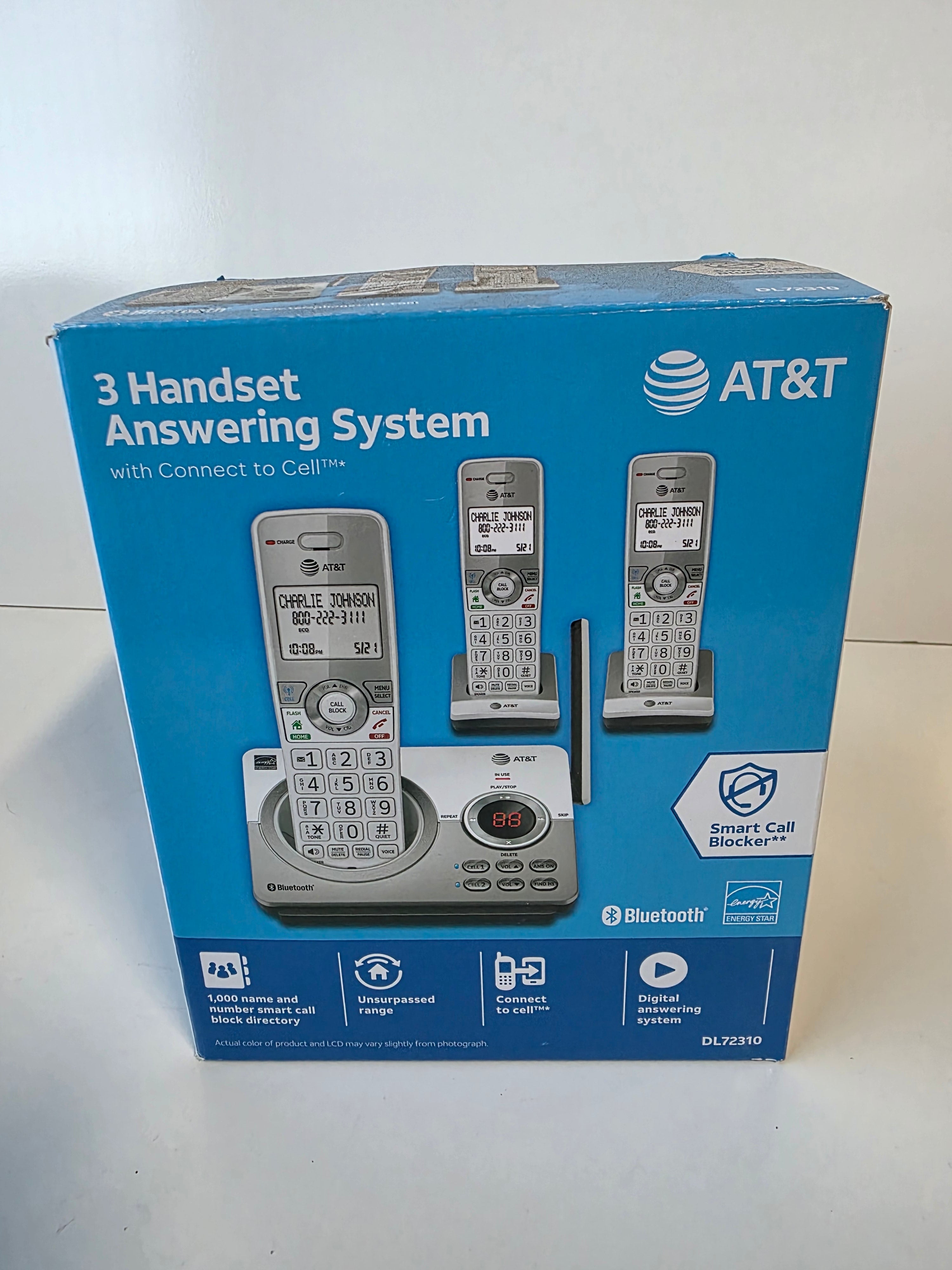 AT&T DLT72310 3 Handset Answering System with Bluetooth Connect to Cell and Smart Call Blocker