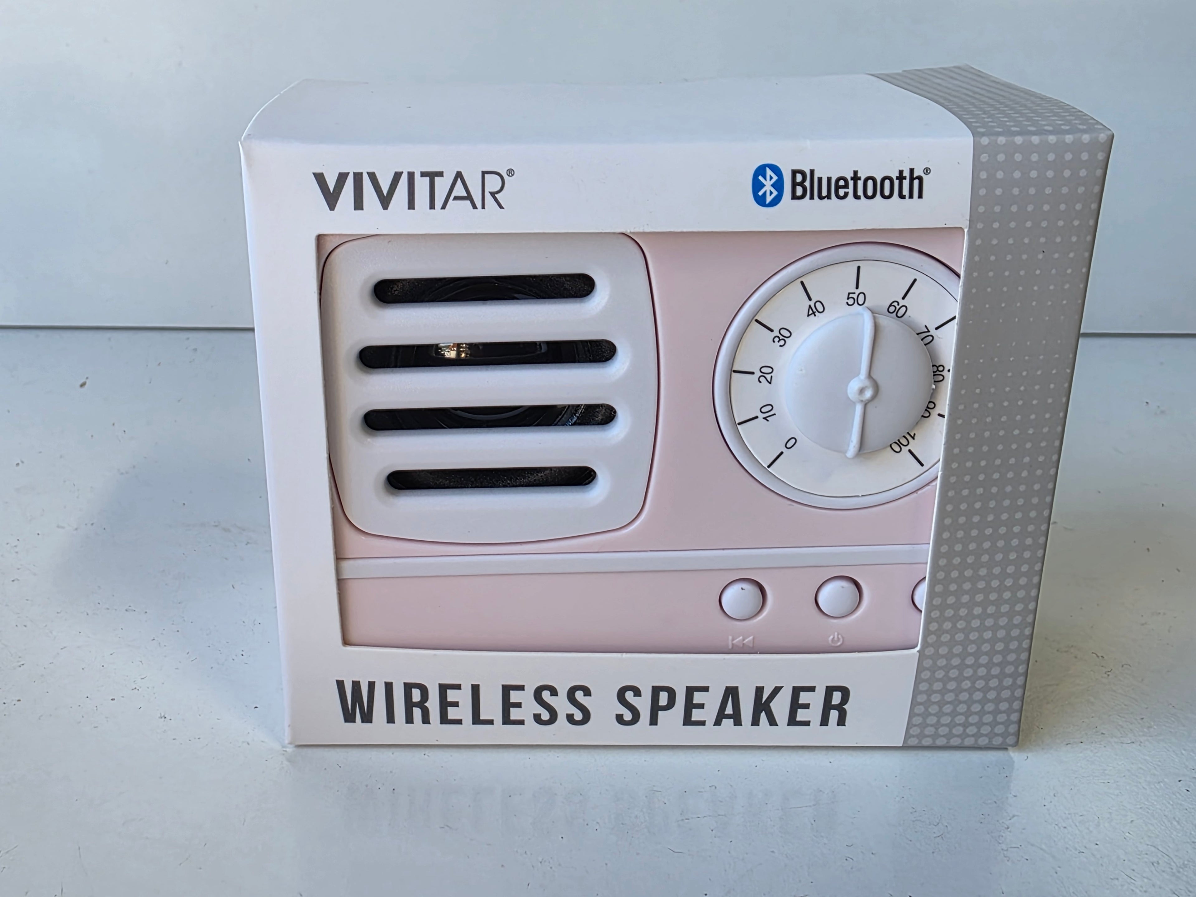 Vivitar Bluetooth Wireless Speaker Retro Style Portable Audio Device Pink Edition