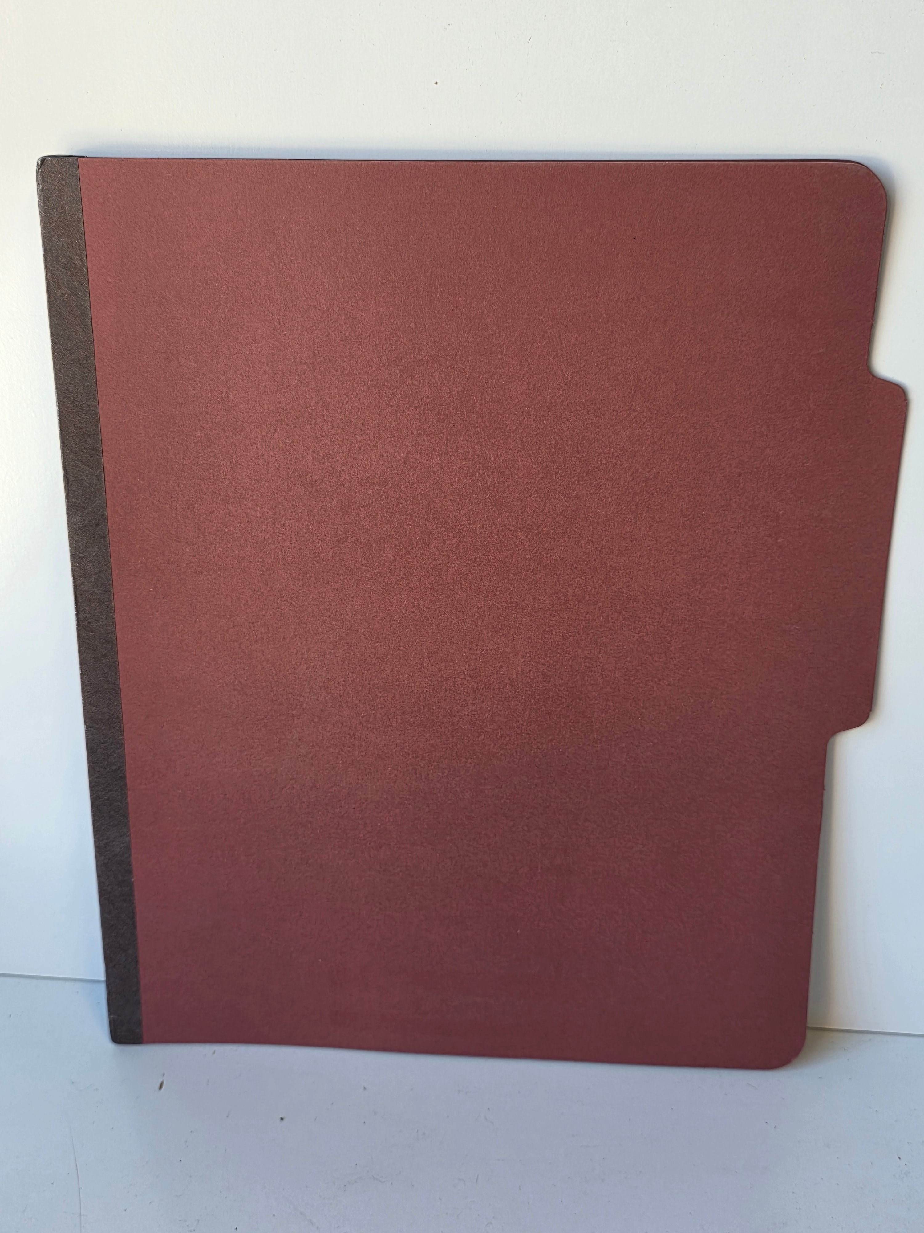 Vintage Burgundy Office File Folder With Side Tab And Reinforced Spine Collectible Organizer