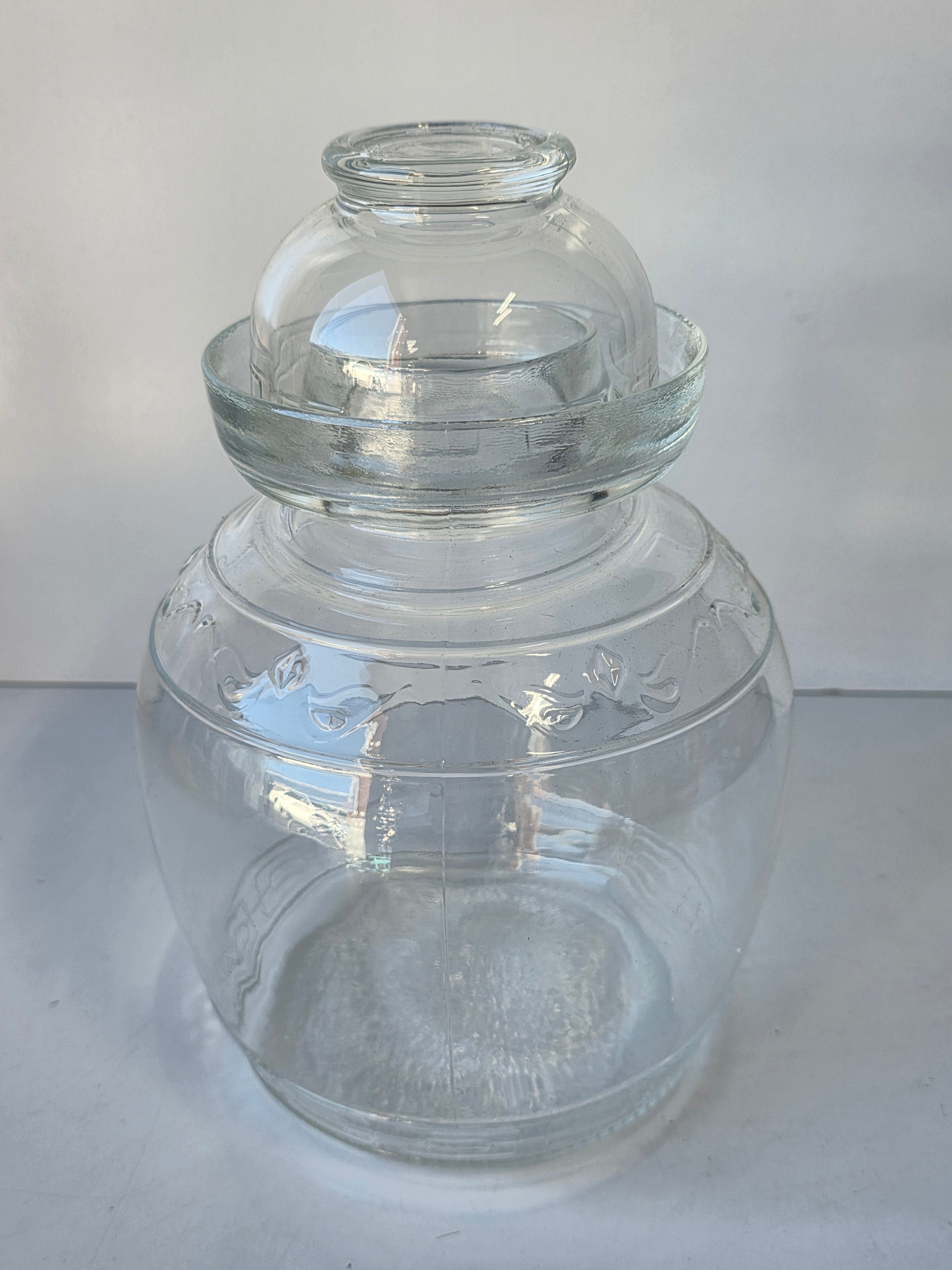 Clear Glass Fermentation Jar With Water Seal Lid 10 Inch Multi-Functional Pickling Vessel