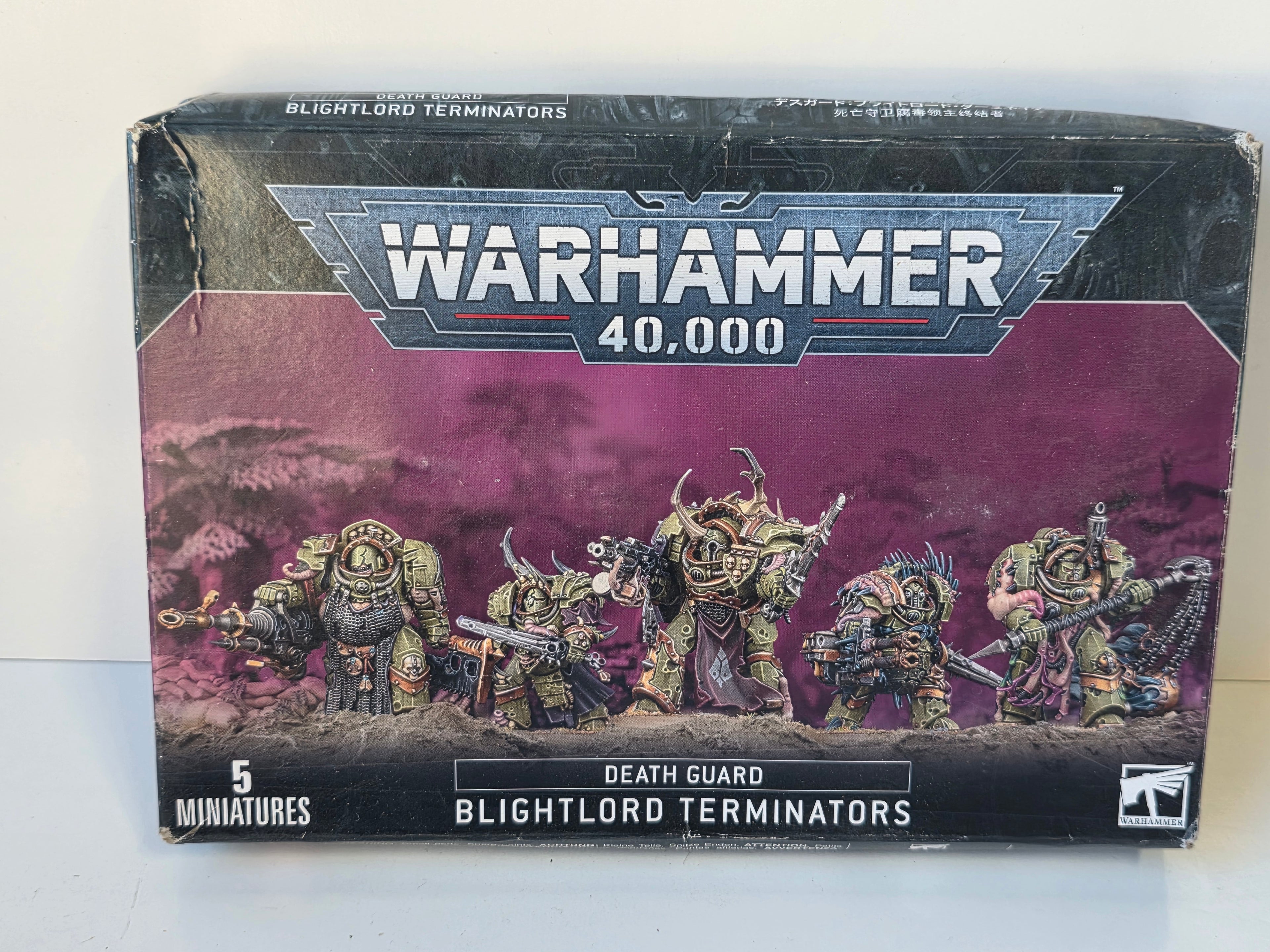 Warhammer 40,000: Death Guard Blightlord Terminators – 5 Citadel Miniatures (Open Box)