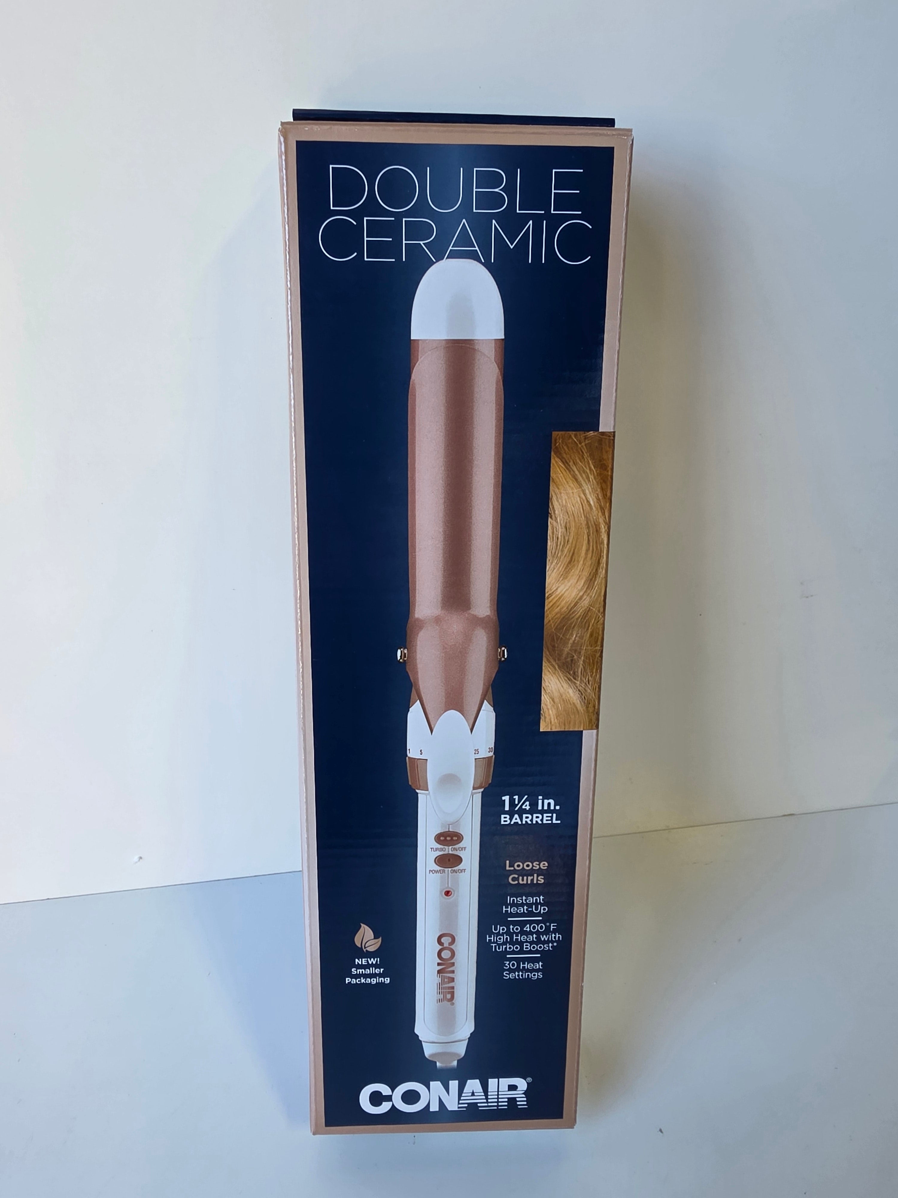 Conair Double Ceramic Curling Iron 1.25 Inch Barrel With Turbo Heat And 30 Settings