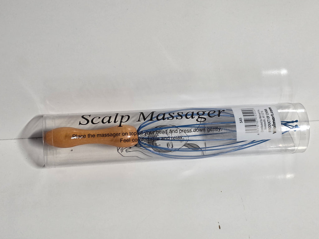 Wood Handle Scalp Massager Head Scratcher Relaxation Tool In Clear Tube