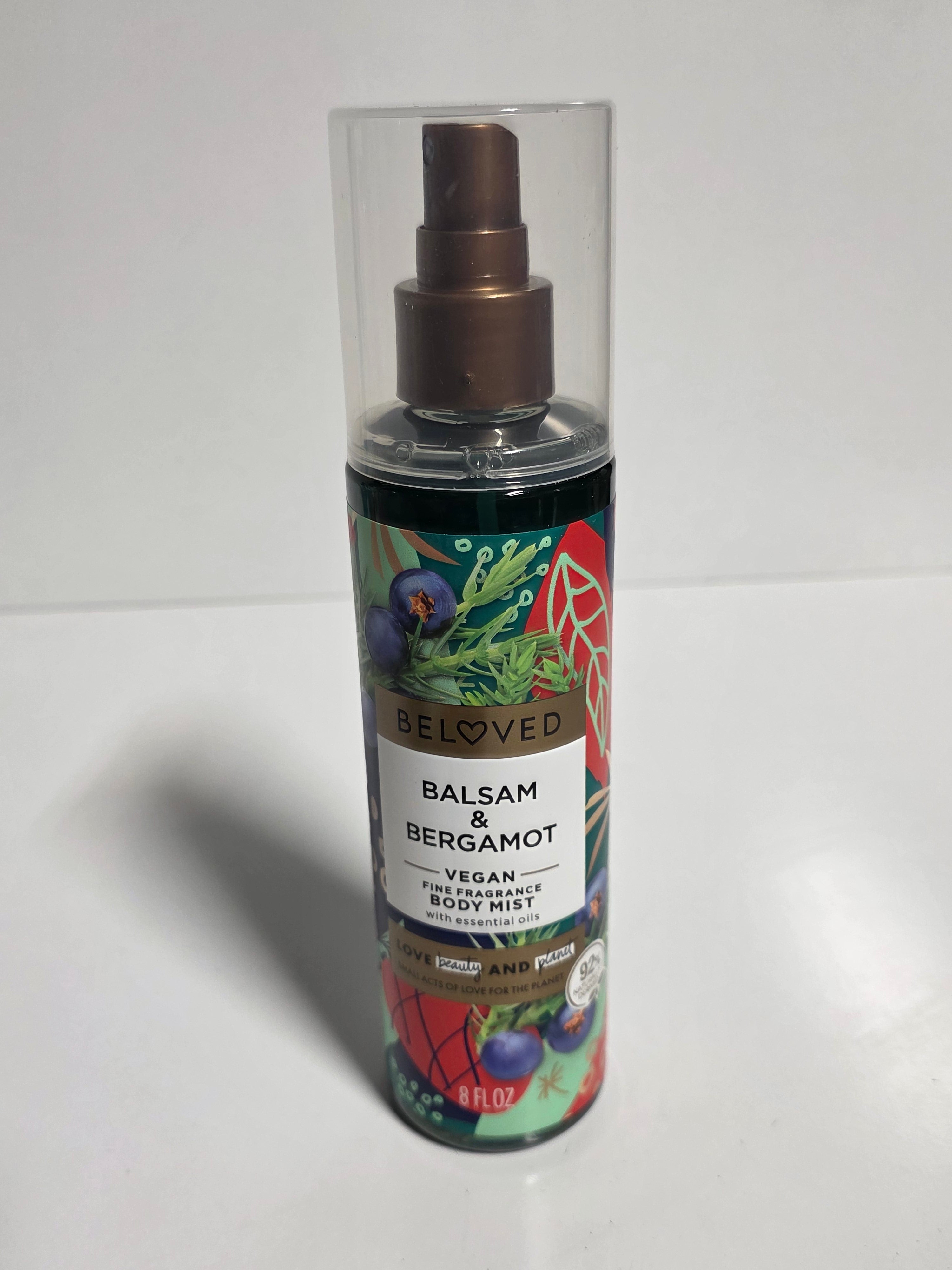 Beloved Balsam And Bergamot Vegan Fine Fragrance Body Mist 8oz With Essential Oils