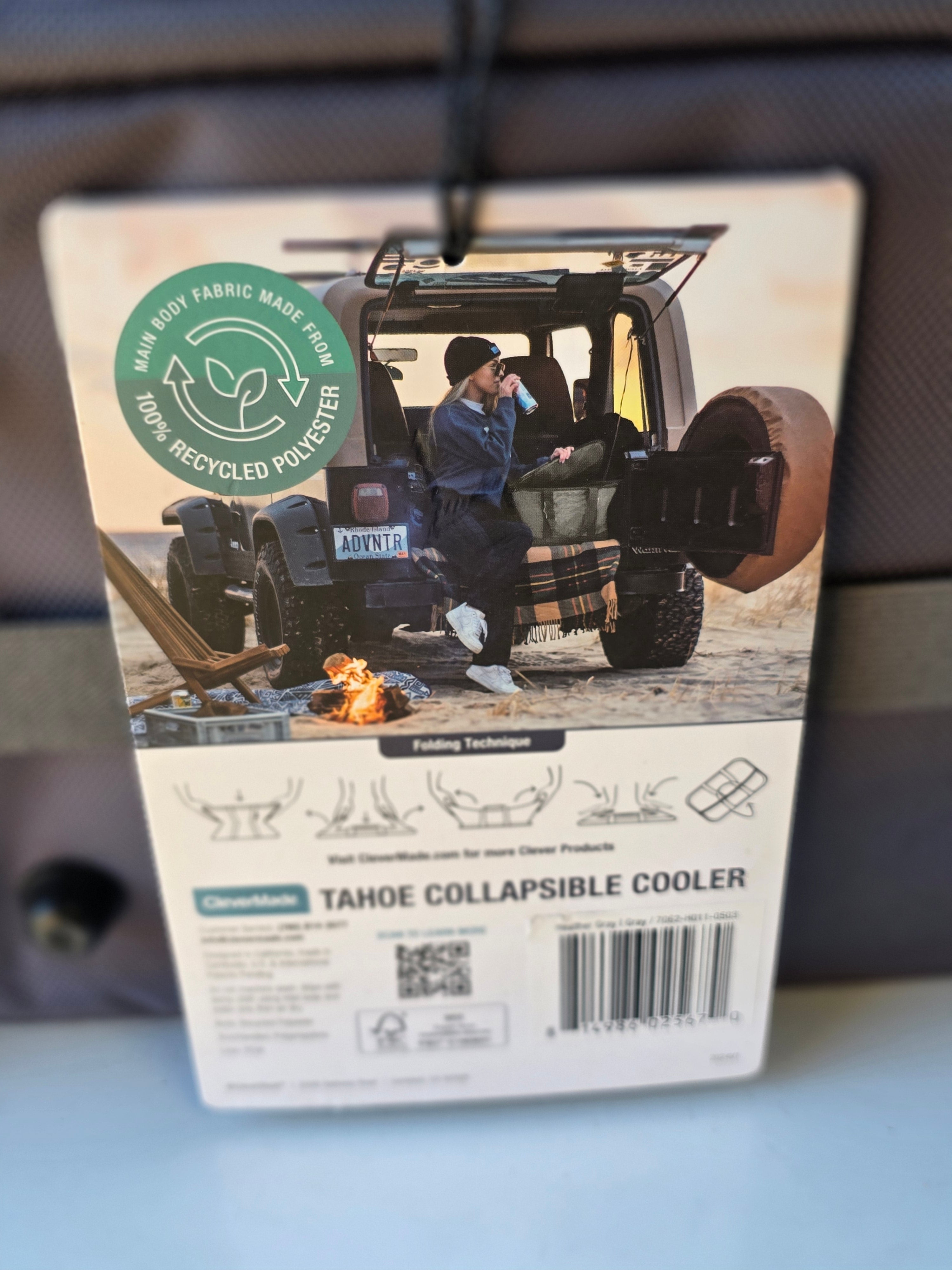 CleverMade Tahoe Collapsible Cooler Bag Recycled Polyester Portable 30 Can Capacity