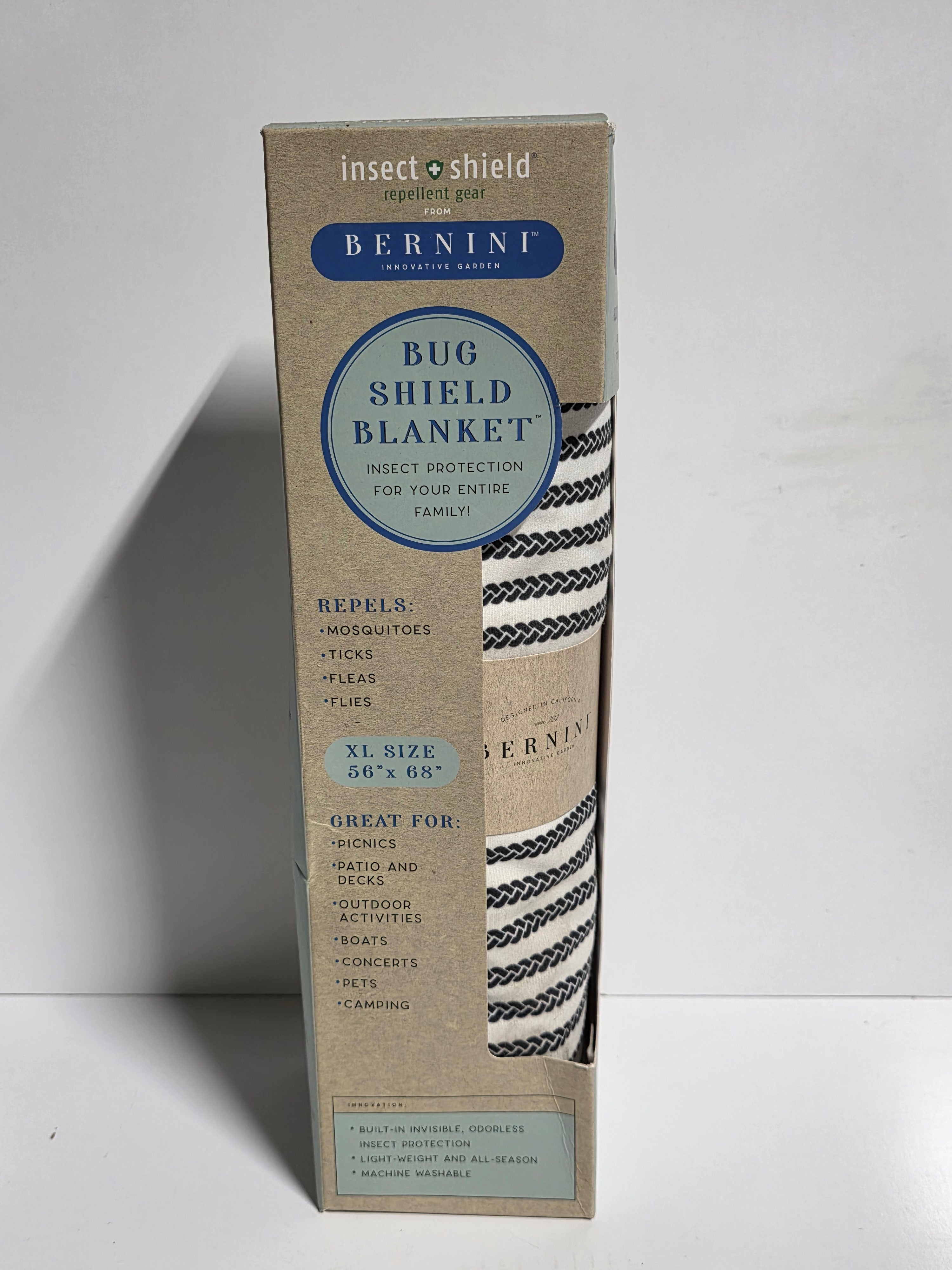 Bernini Bug Shield Blanket Insect Shield® Repellent Outdoor Blanket, XL 56" x 68"