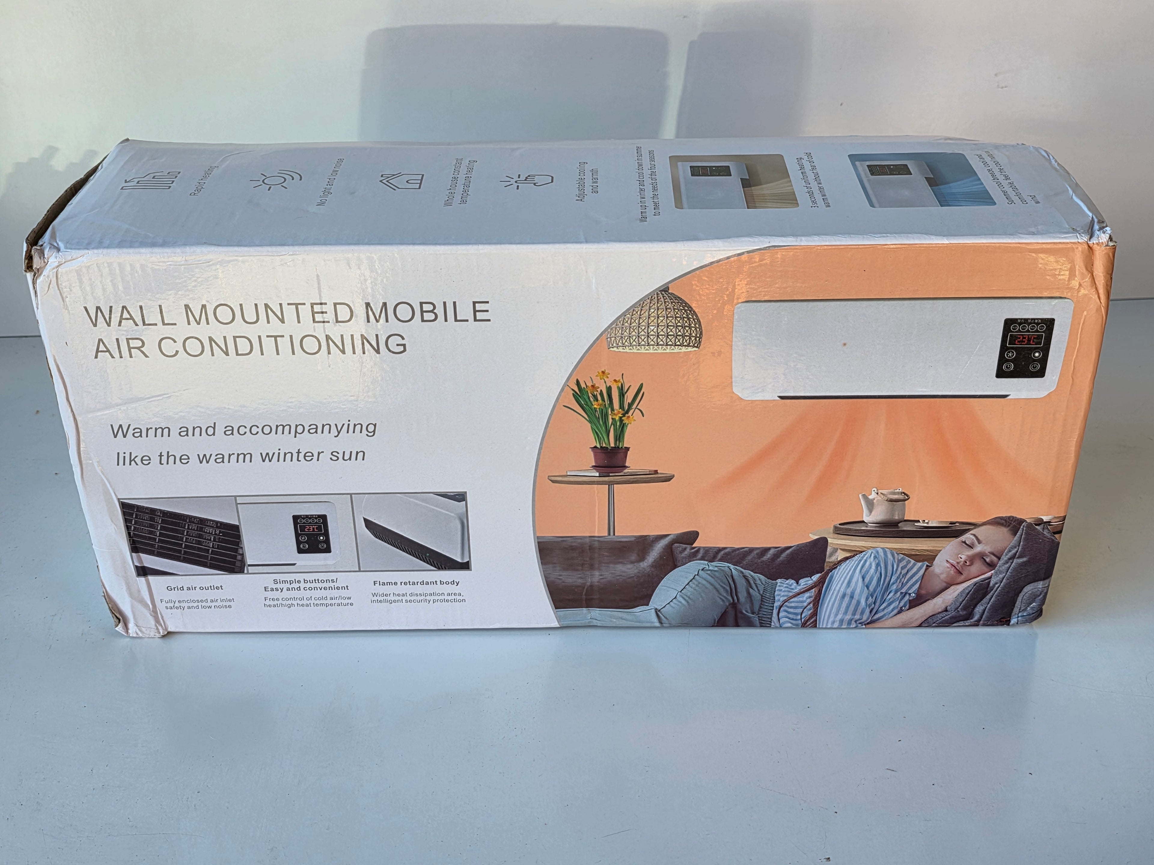 Wall Mounted Mobile Air Conditioning Unit with Digital Display and Flame Retardant Body