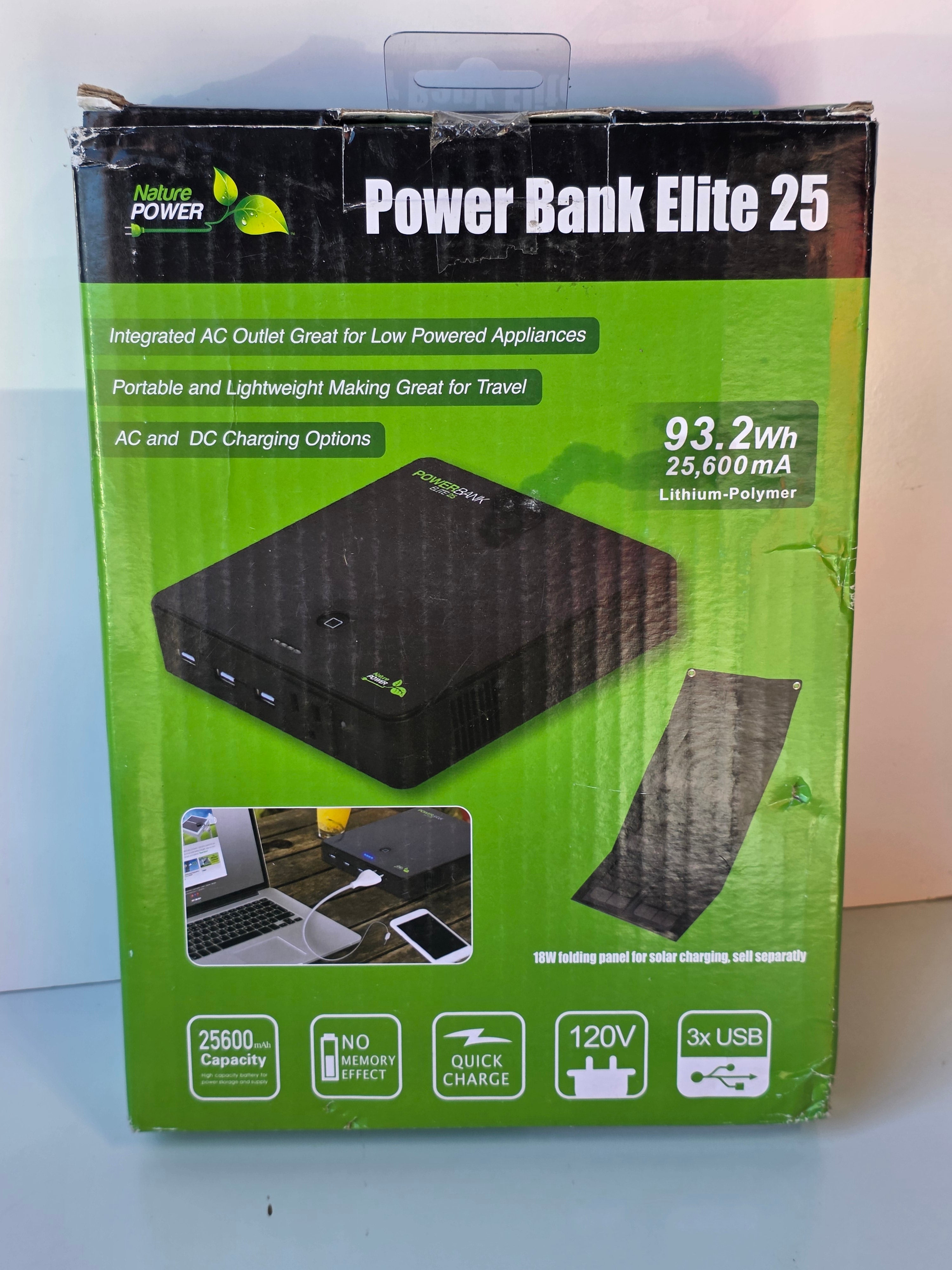 Nature Power Bank Elite 25 Portable Lithium Polymer AC DC Charger 25600mAh Power Supply