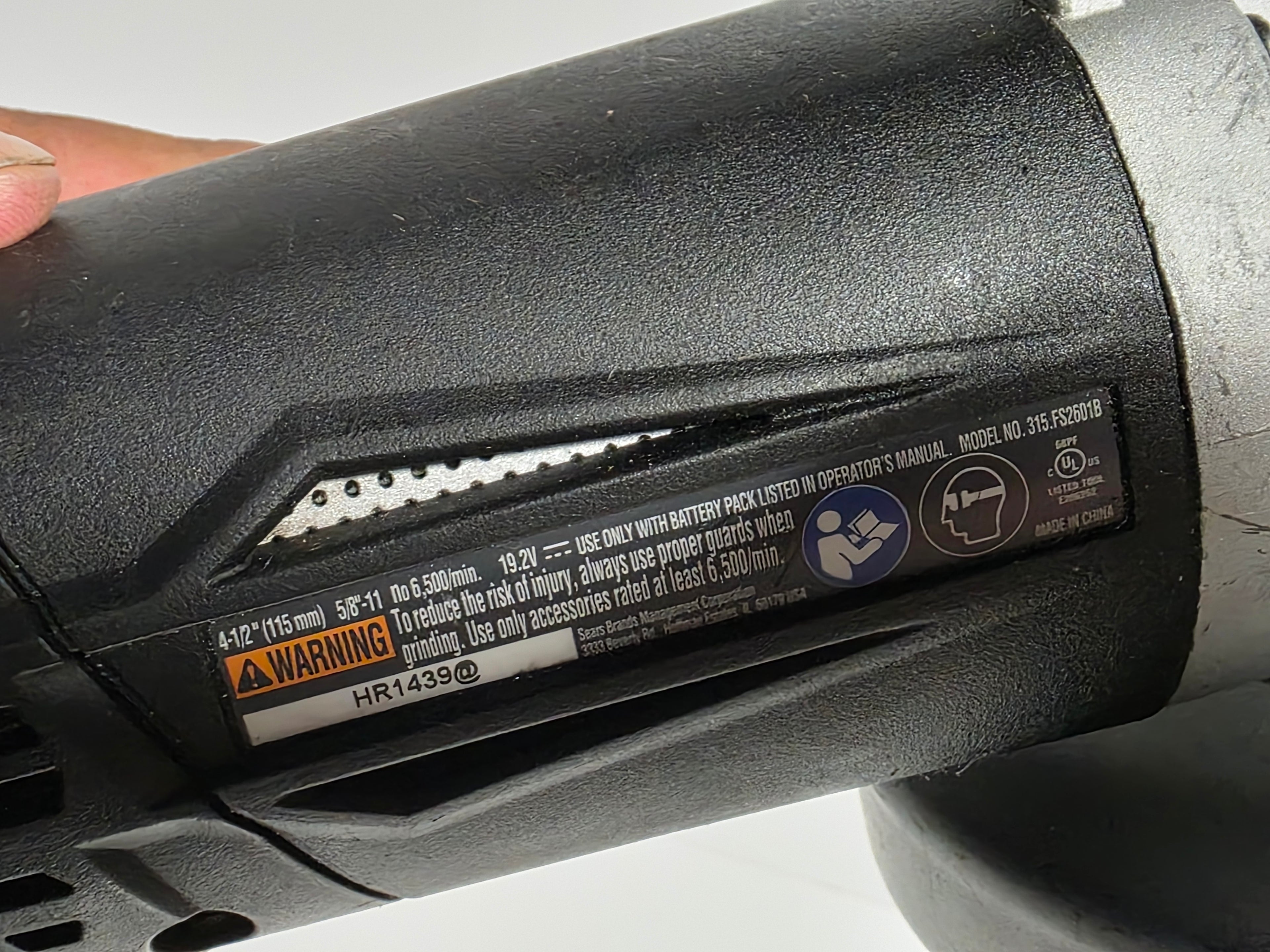 Craftsman 315.FS2601B C3 19.2V Cordless 4-1/2 Inch Angle Grinder Lithium Ion Power Tool
