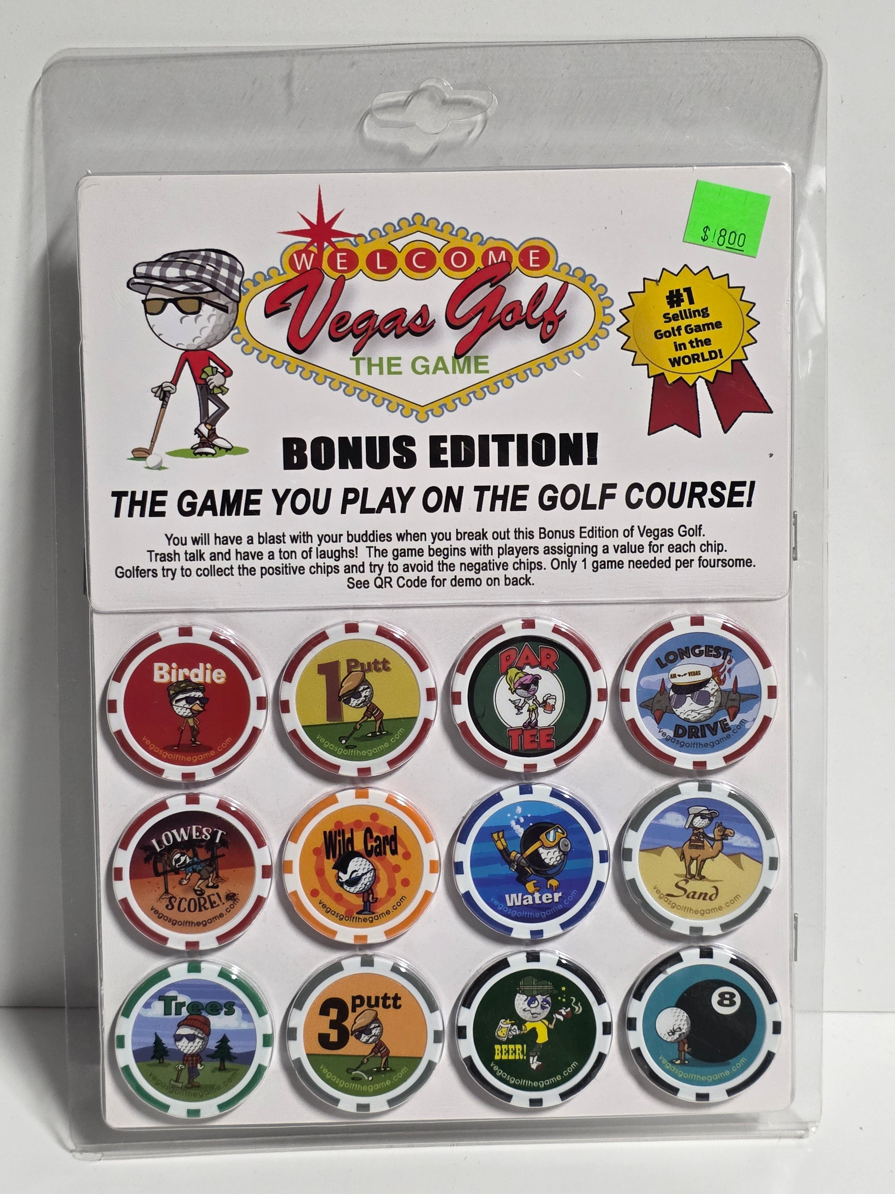 Vegas Golf The Game Bonus Edition 12 Poker Chip Set Golf Course Party Game Collectible