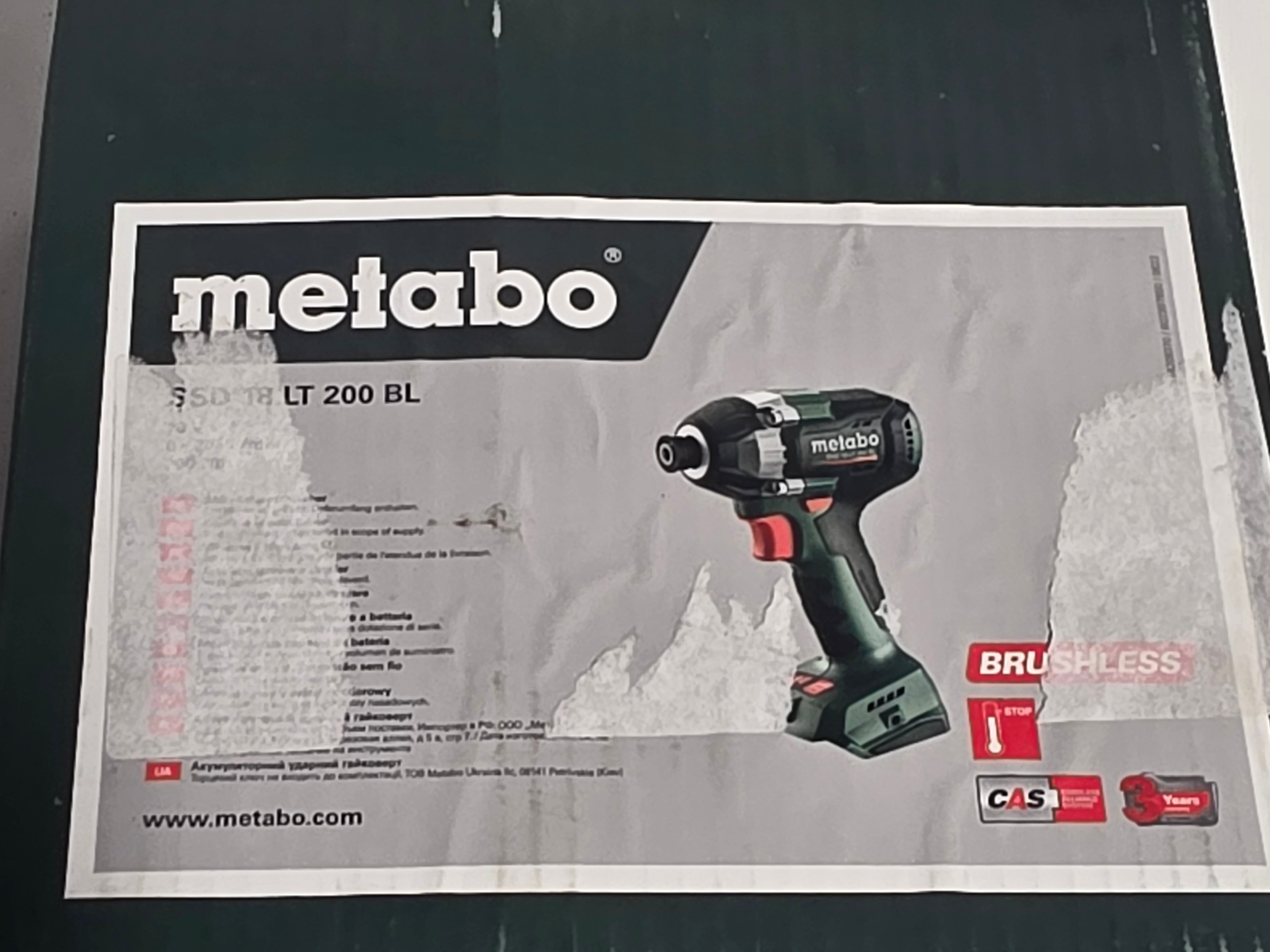 Metabo SSD 18 LT 200 BL 18V Brushless Cordless Impact Driver Power Tool with Box