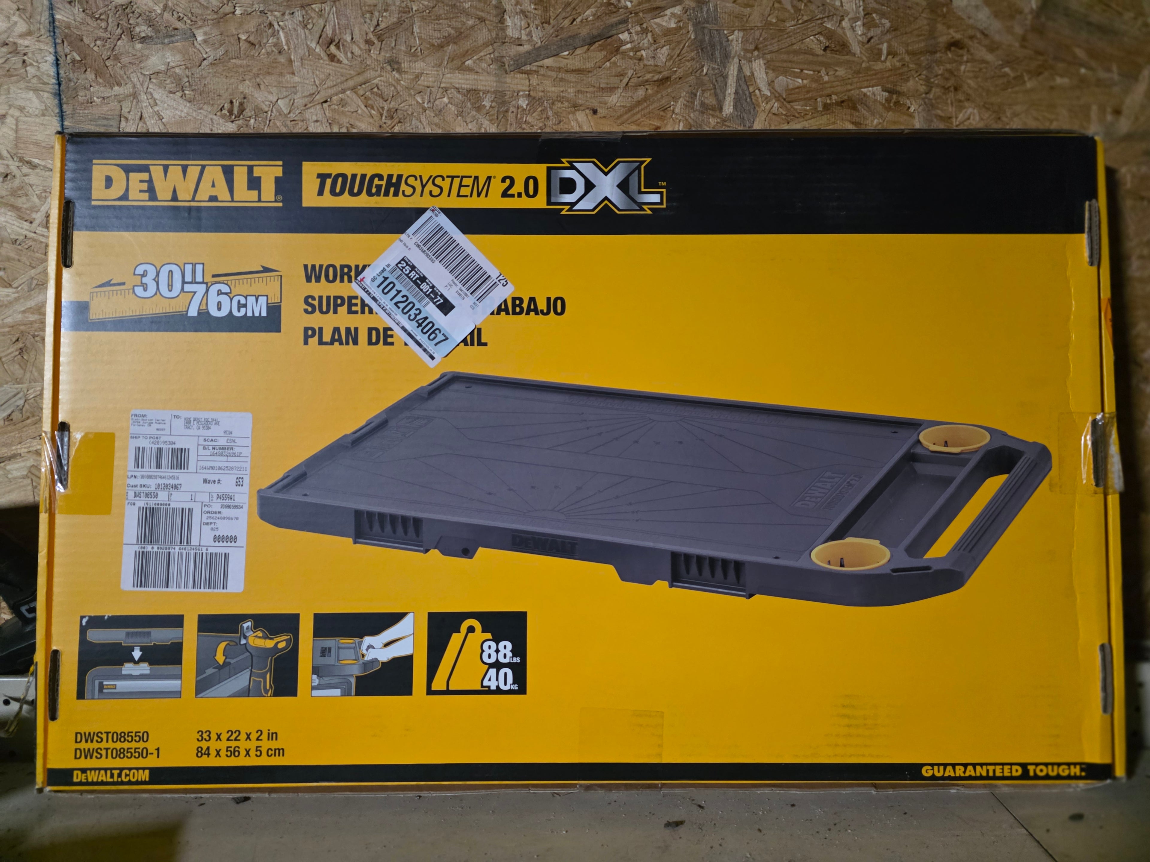 DeWalt ToughSystem 2.0 DXL 30-Inch Worktop DWST08550 Heavy-Duty Portable Surface