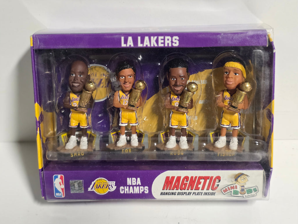 Forever Collectibles LA Lakers NBA Champs Mini Bobs Set Featuring Shaq Kobe Fox Fisher