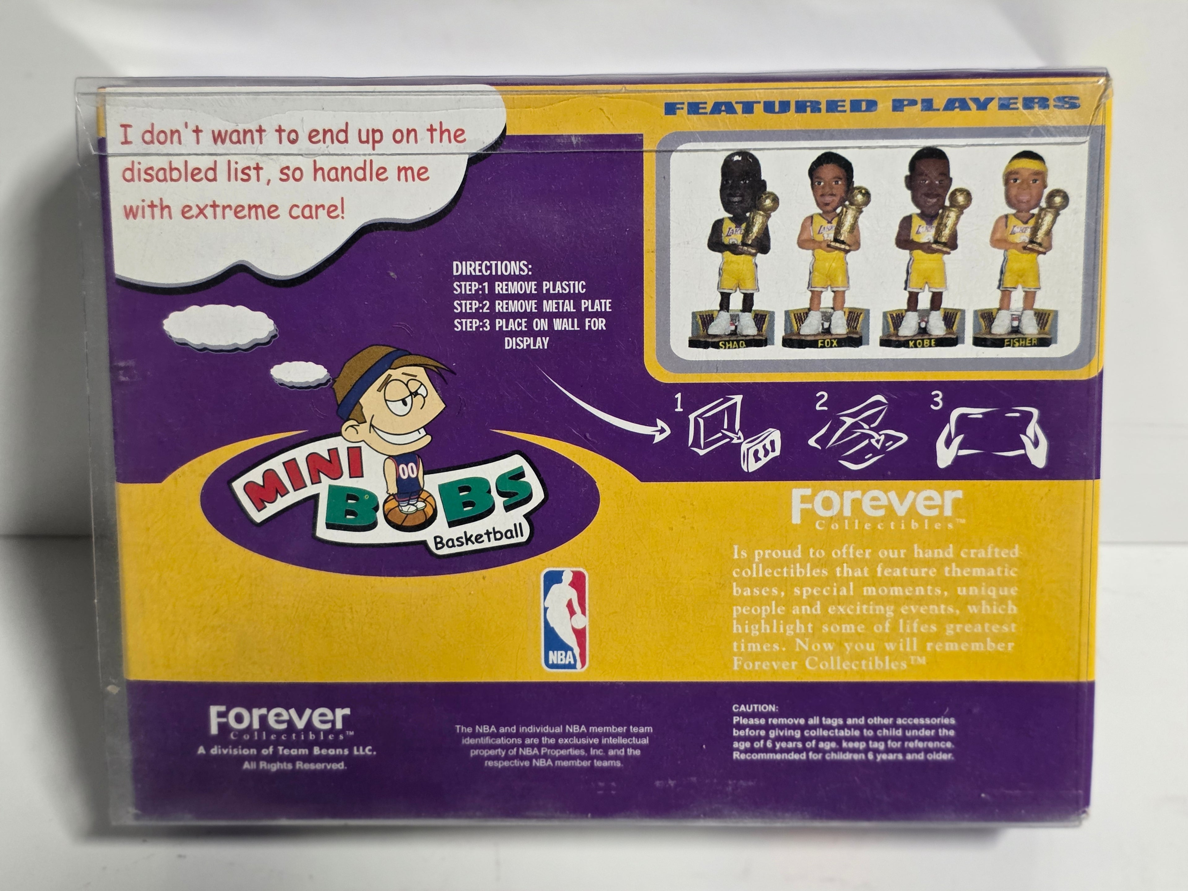 Forever Collectibles LA Lakers NBA Champs Mini Bobs Set Featuring Shaq Kobe Fox Fisher