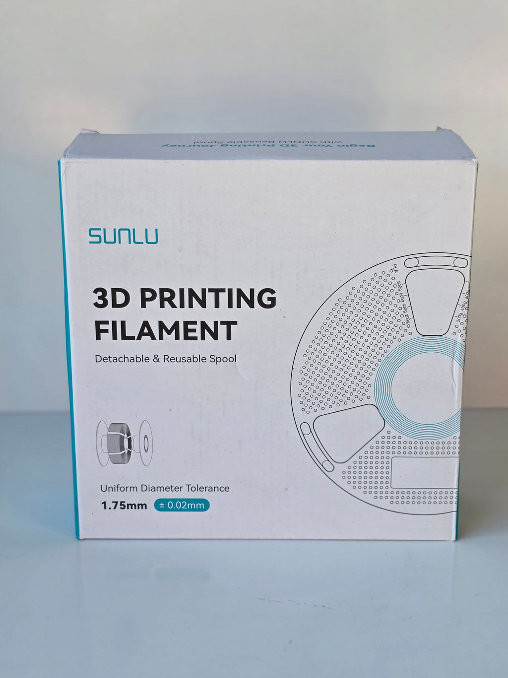 Sunlu 3D Printing Filament 1.75mm Reusable Spool PLA Material Precision Tolerance