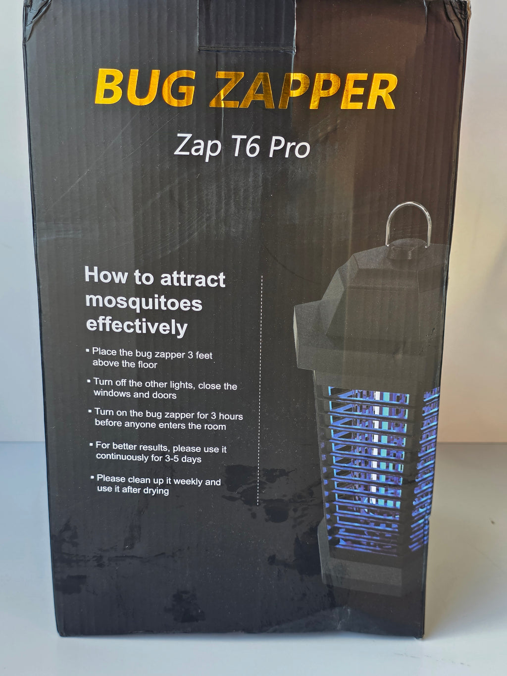 Zap T6 Pro Electric Bug Zapper 15W UV Insect Killer Light for Indoor and Outdoor Use