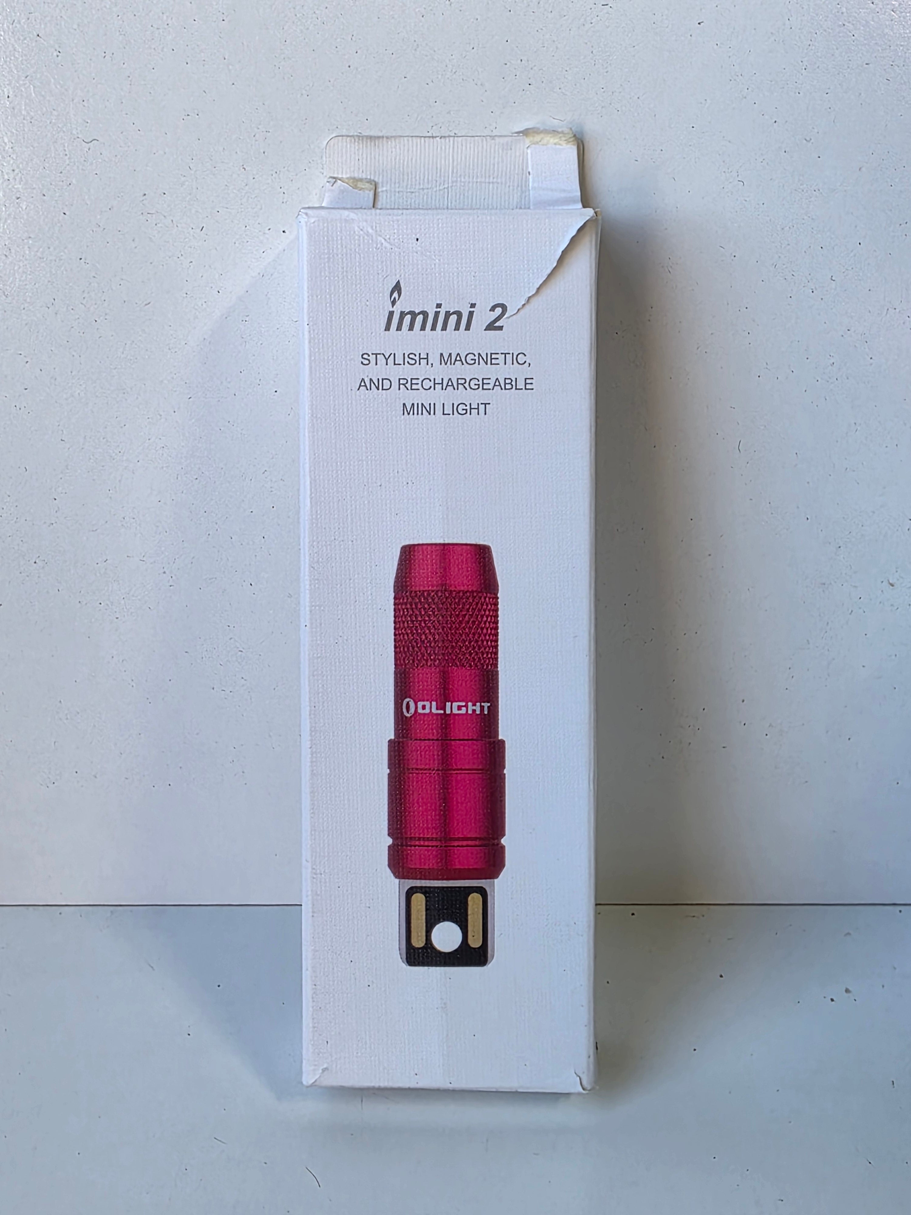 Olight iMini 2 Red Magnetic Rechargeable Keychain Flashlight Compact LED Mini Light