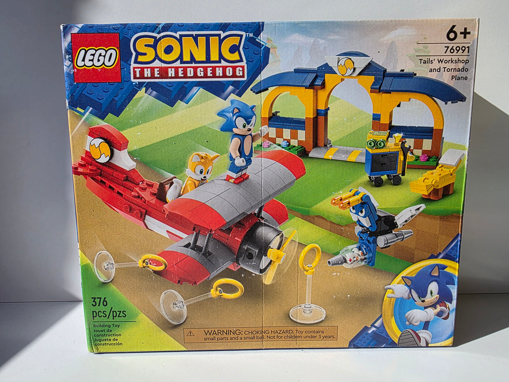 LEGO Sonic the Hedgehog: Tails’ Workshop and Tornado Plane (Set 76991) – 376 Pieces – Includes Sonic, Tails, and Buzz Bomber Figures