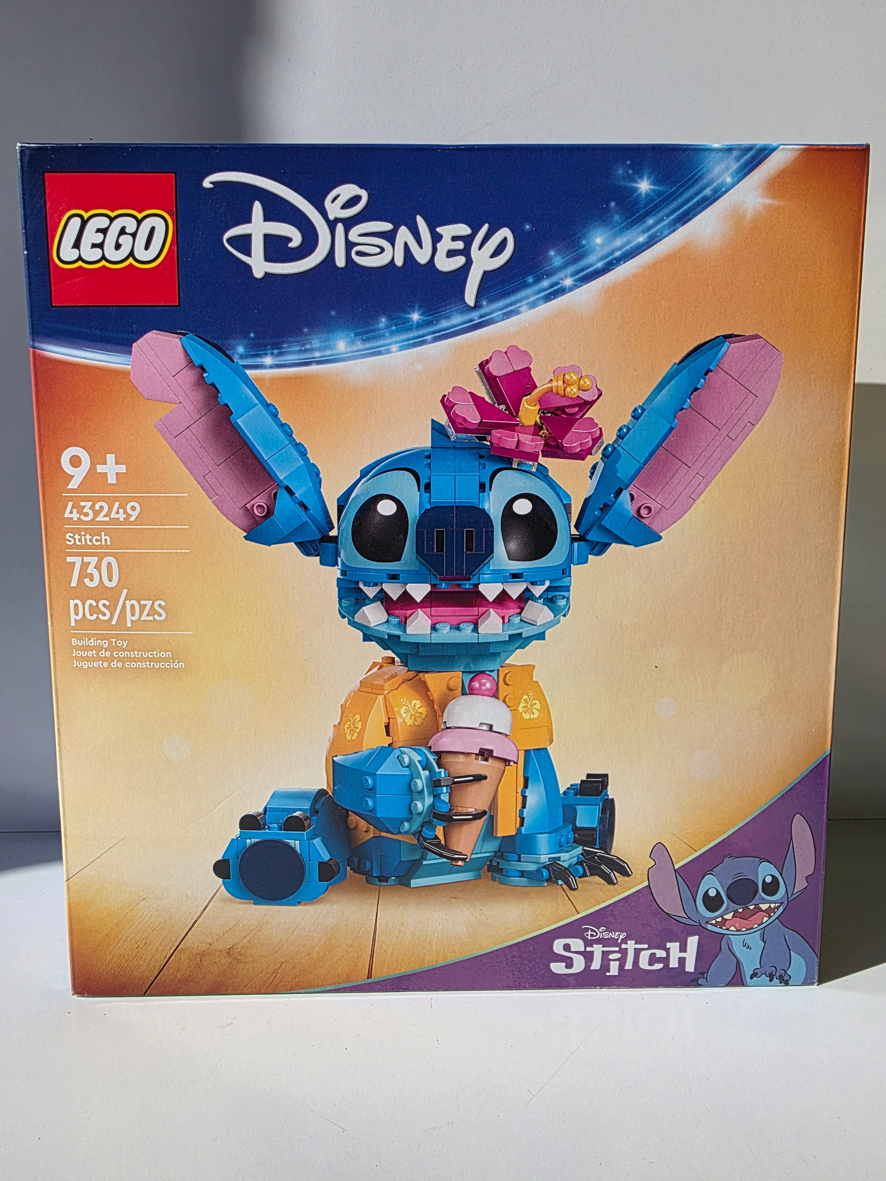 LEGO Disney: Stitch (Set 43249) – 730 Pieces – Buildable Display Model with Ice Cream and Flower Accessory