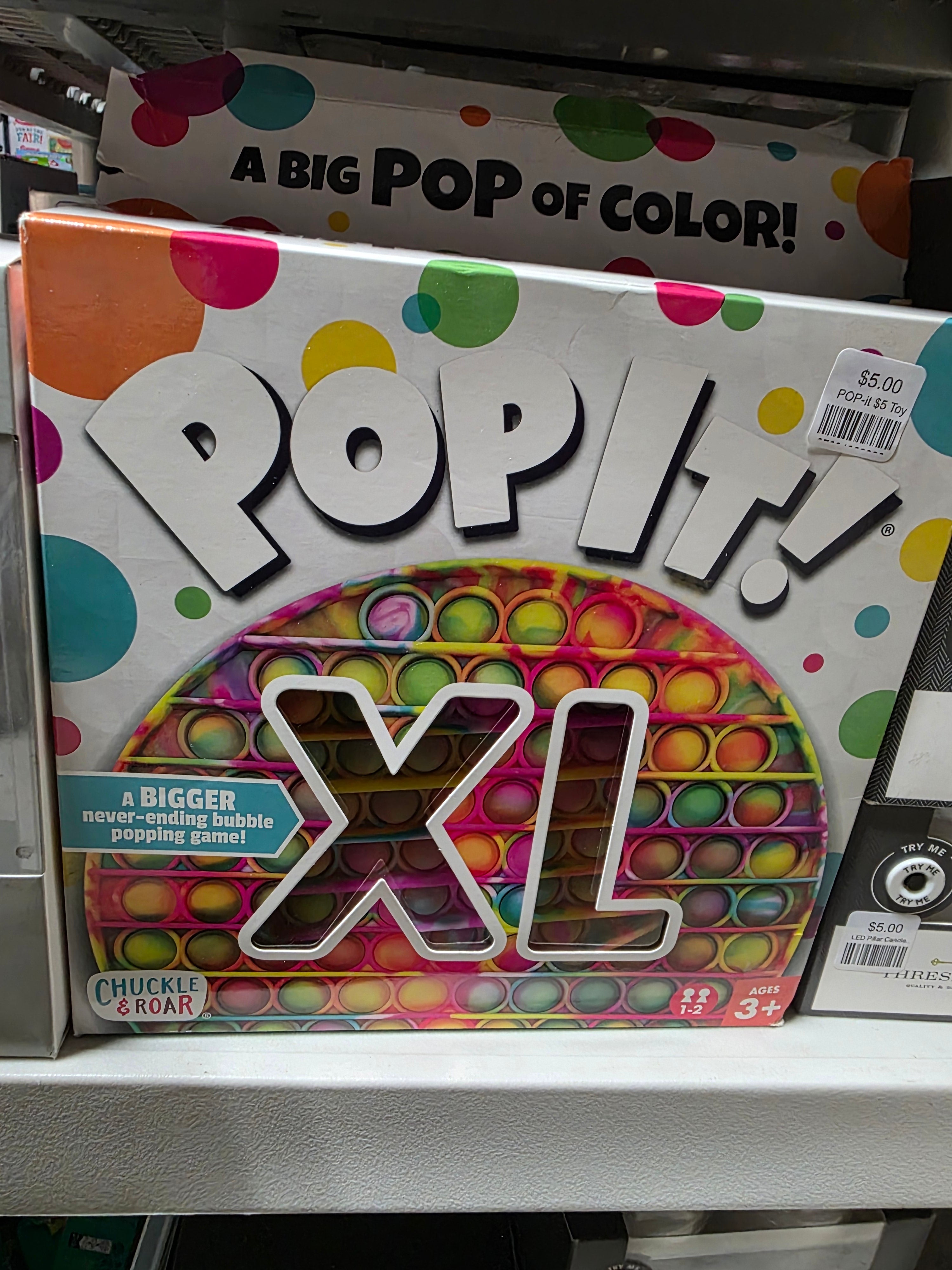 Chuckle & Roar Pop It XL Rainbow Bubble Sensory Fidget Toy Game For Kids Ages 3+
