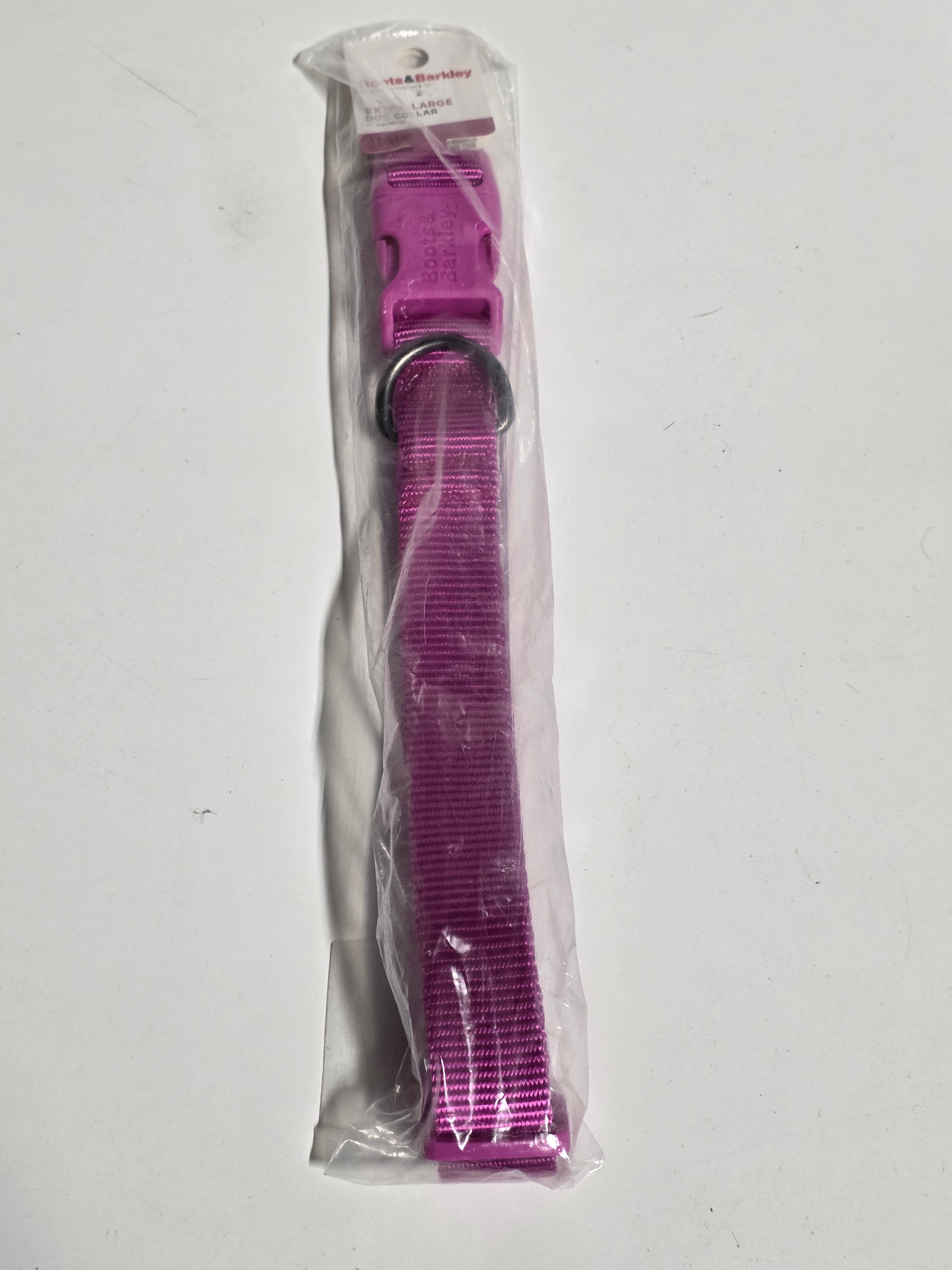 Boots & Barkley Extra Large Pink Nylon Dog Collar Adjustable Heavy Duty Pet Gear