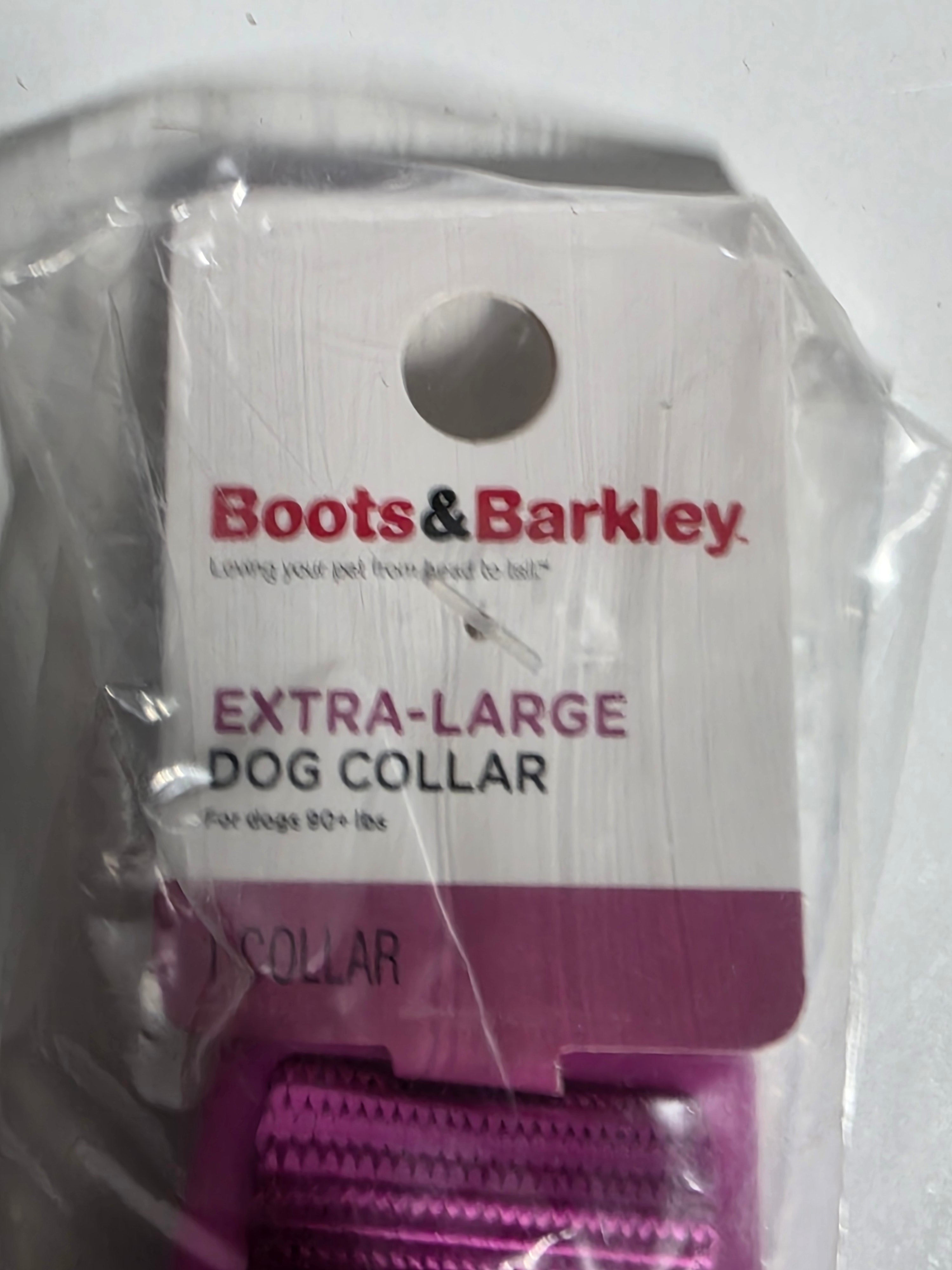 Boots & Barkley Extra Large Pink Nylon Dog Collar Adjustable Heavy Duty Pet Gear