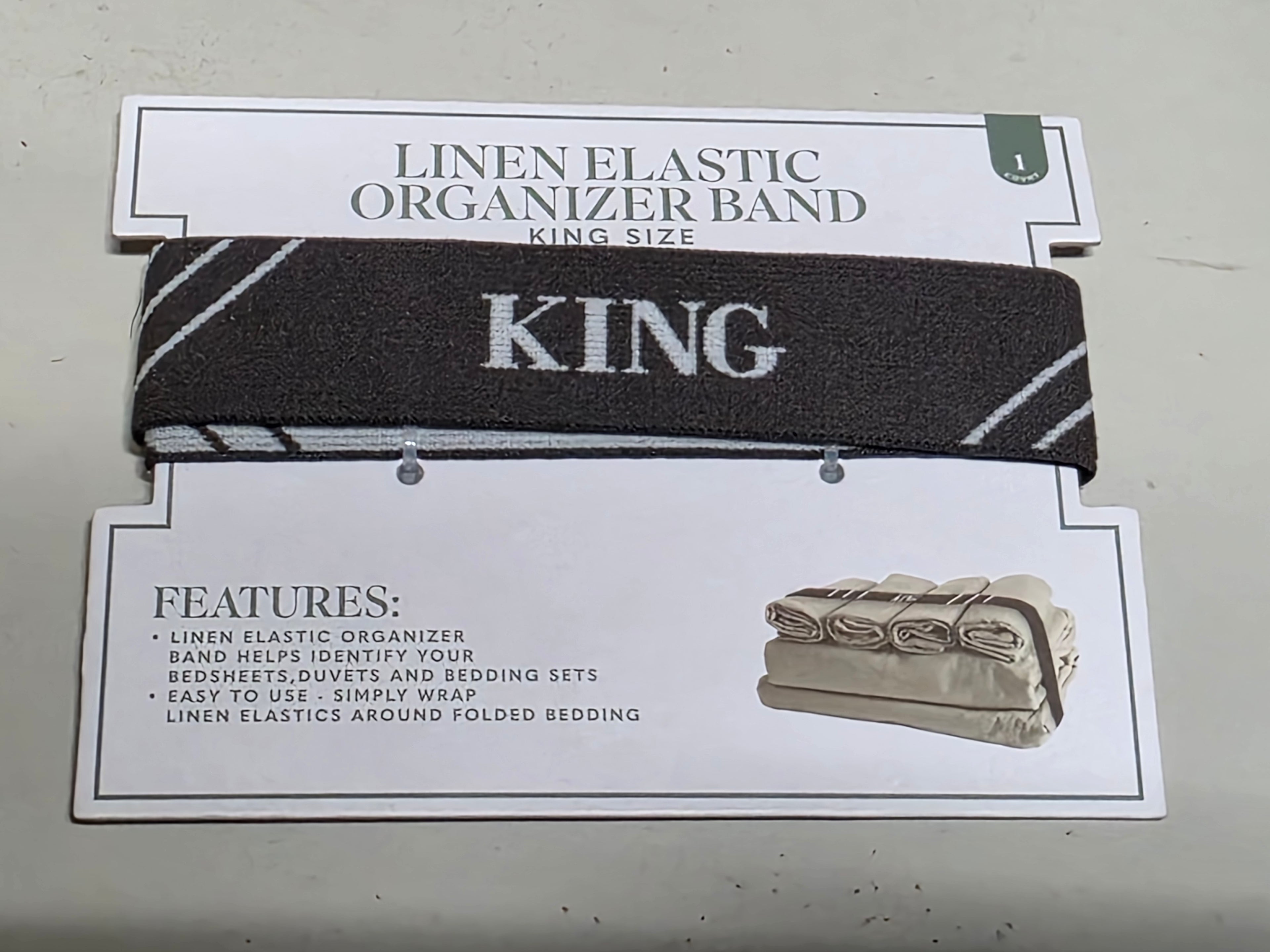 King Size Linen Elastic Organizer Band Bedding Label Wrap Household Storage