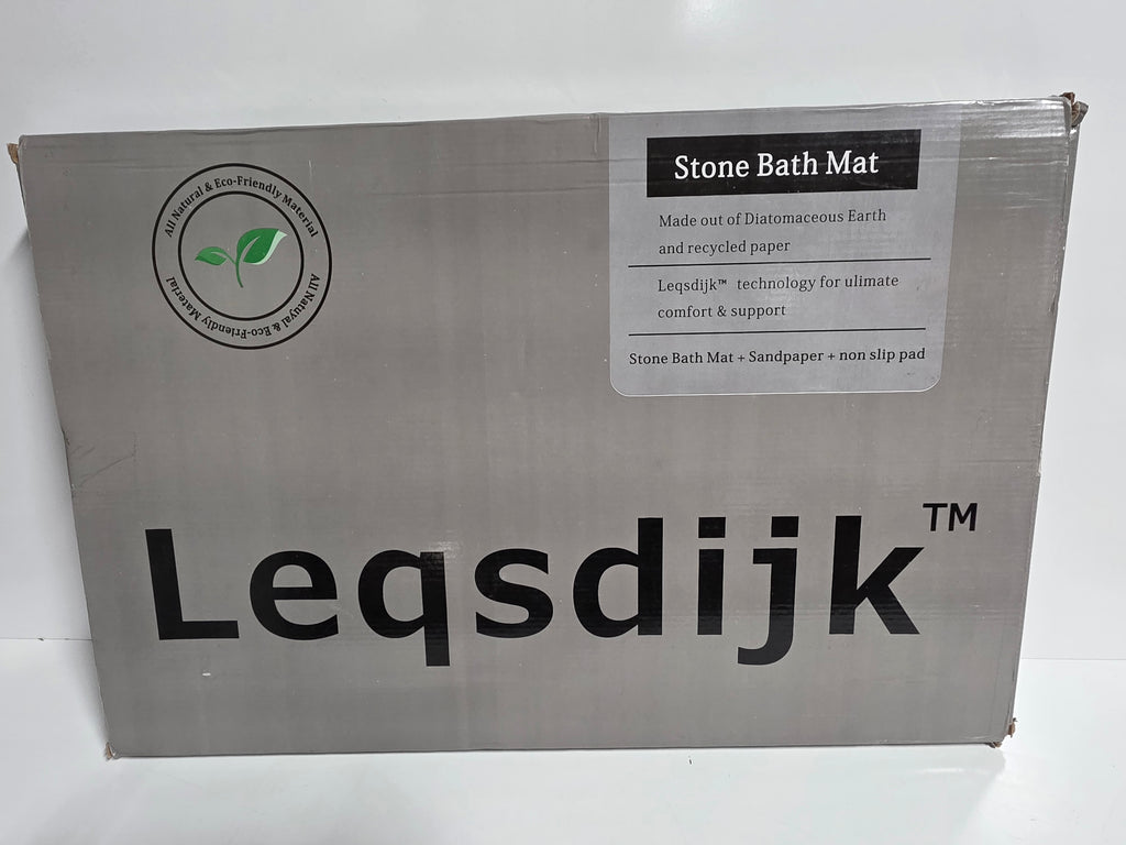 Leqsdijk Diatomaceous Earth Stone Bath Mat Gray Quick-Dry Eco-Friendly Bathroom
