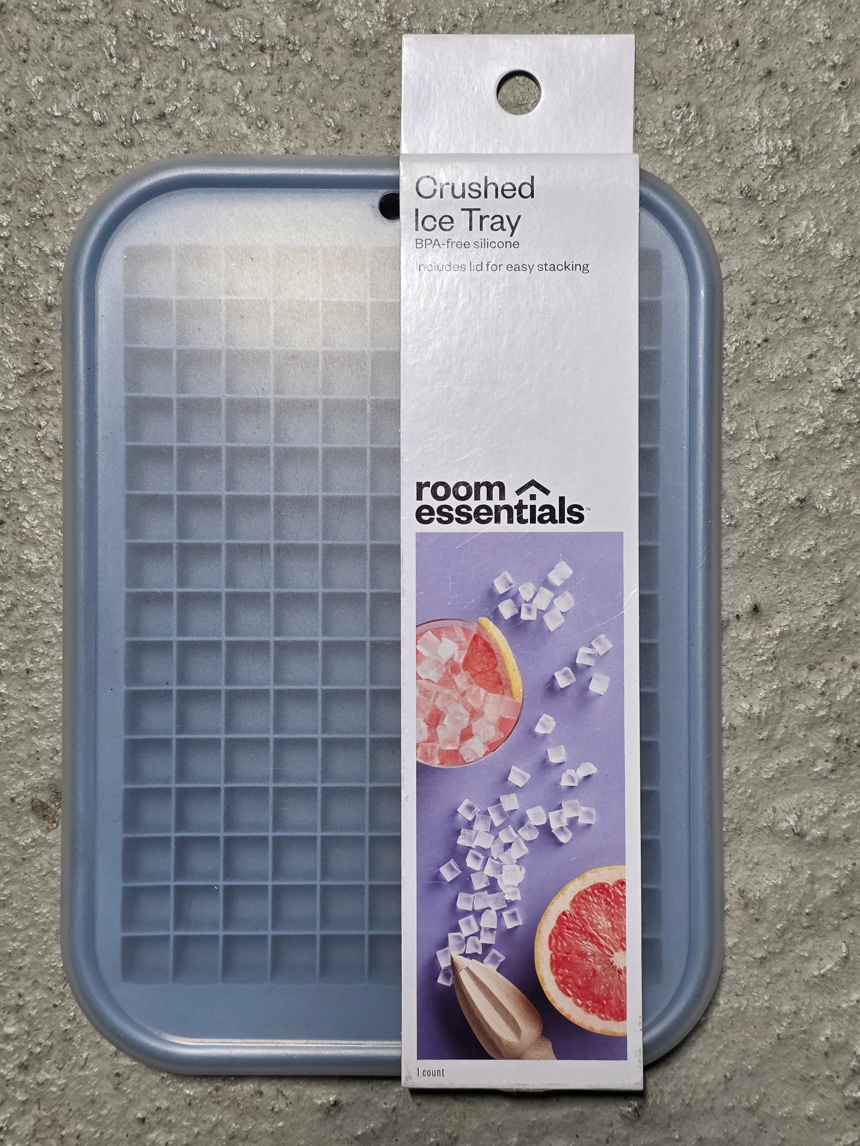 Room Essentials Crushed Ice Tray with Lid BPA-Free Silicone – Blue – Dishwasher Safe