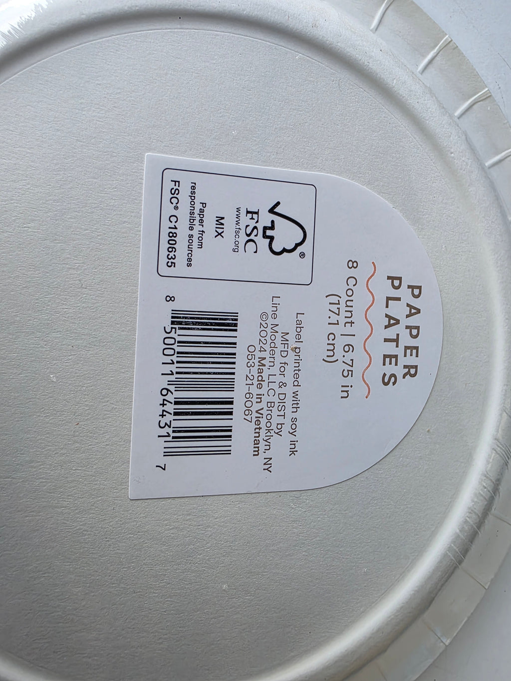 Blue Grid Pattern Paper Plates 8 Count 6.75 Inch Disposable Party Tableware Set