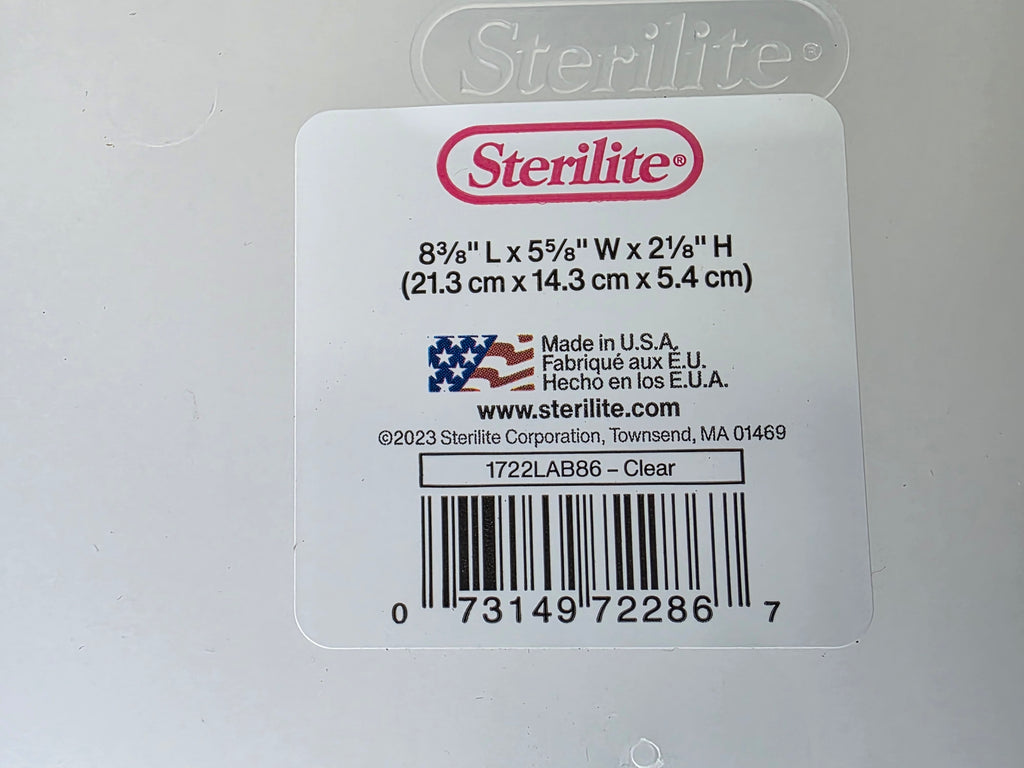 Sterilite Clear Plastic Storage Box 8.375x5.625x2.125 Small Organizer Case with Snap Lid