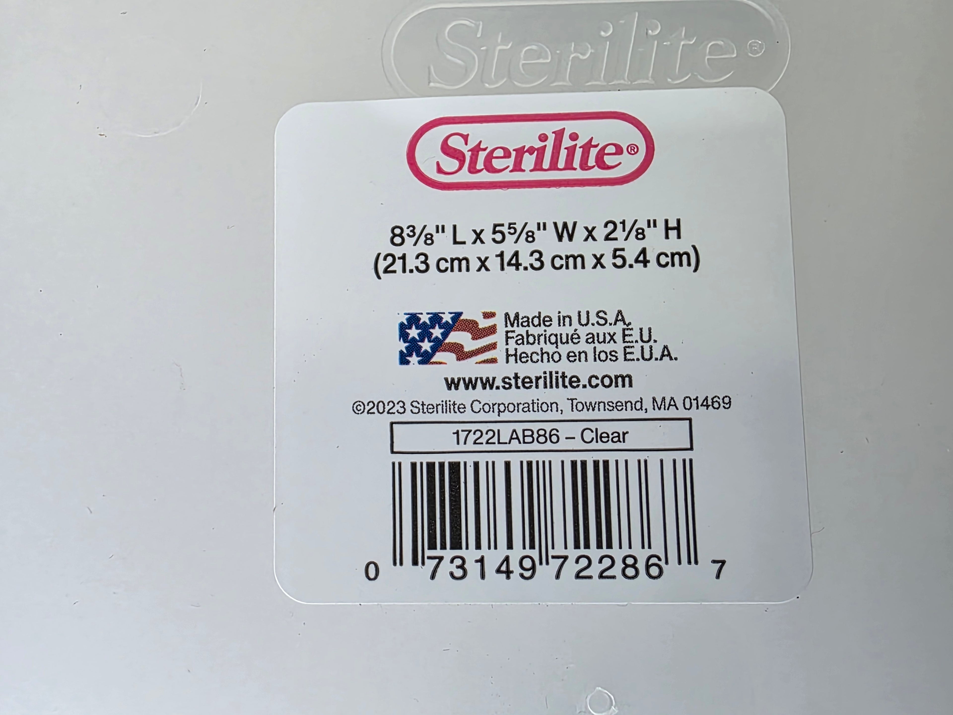 Sterilite Clear Plastic Storage Box 8.375x5.625x2.125 Small Organizer Case with Snap Lid