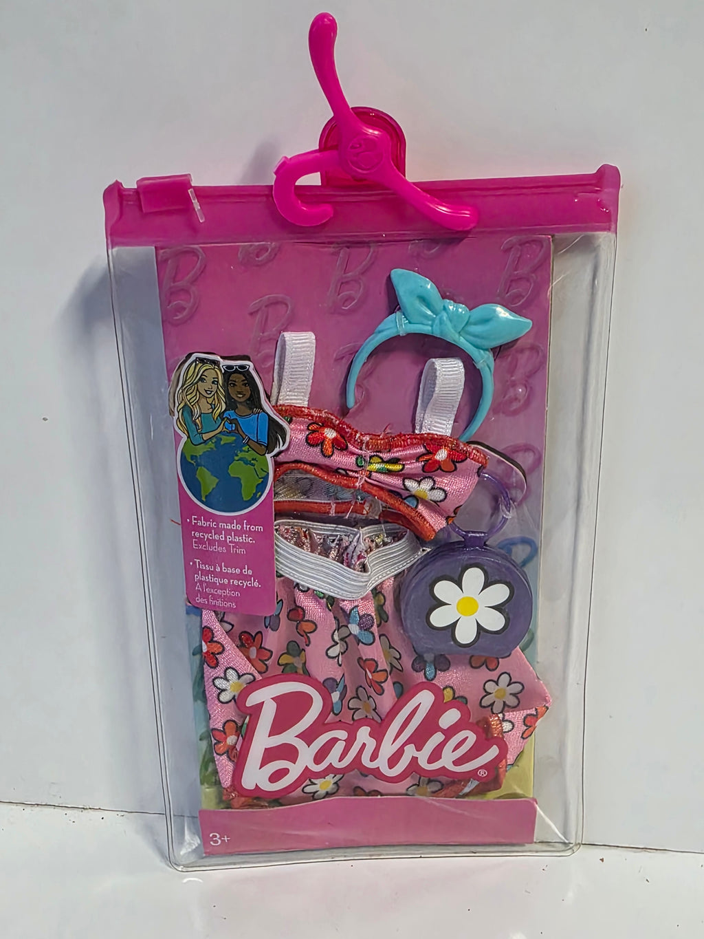 Barbie Floral Fashion Outfit Set Dress Headband and Accessories Recycled Fabric Pack