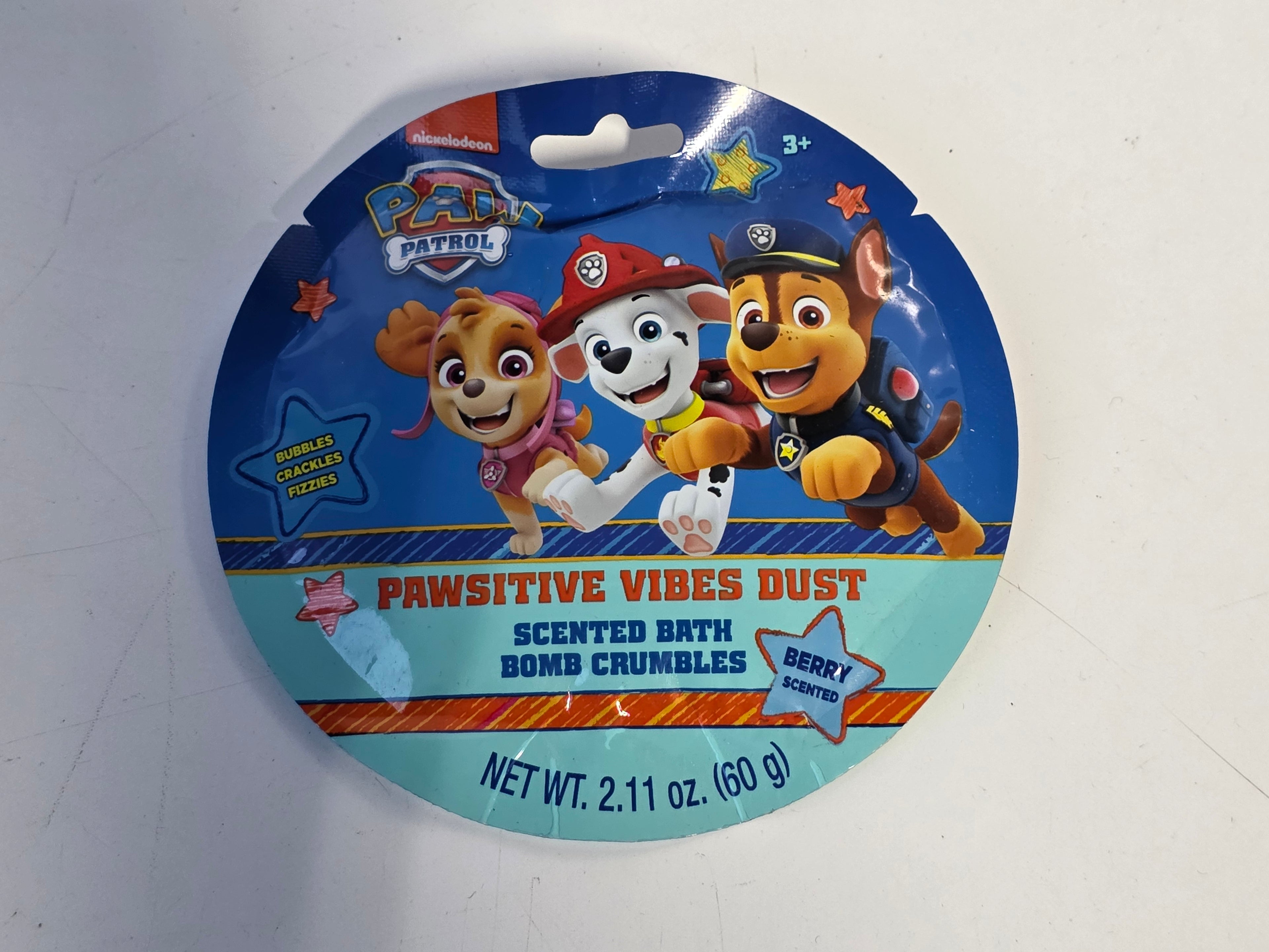Paw Patrol Pawsitive Vibes Dust Berry Scented Bath Bomb Crumbles Kids Bubble Fizz Fun