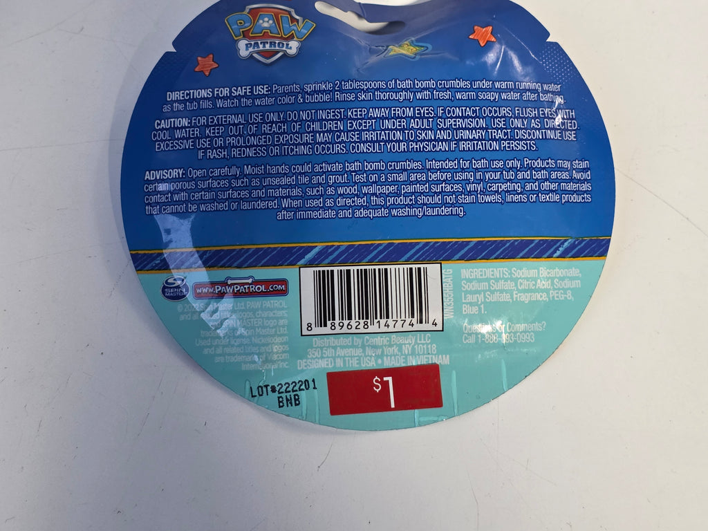 Paw Patrol Pawsitive Vibes Dust Berry Scented Bath Bomb Crumbles Kids Bubble Fizz Fun