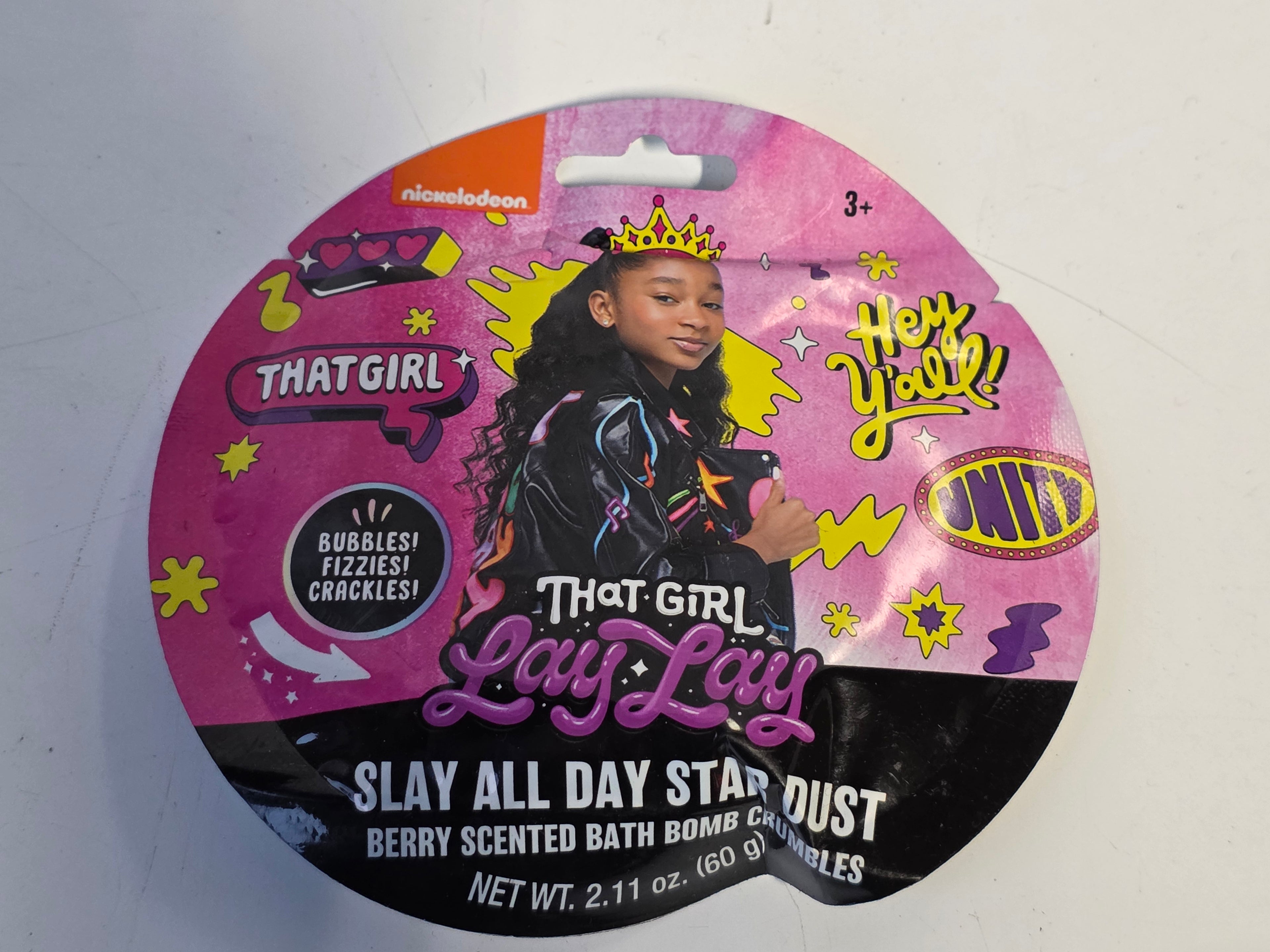 That Girl Lay Lay Slay All Day Berry Scented Bath Bomb Crumbles Star Dust Packet