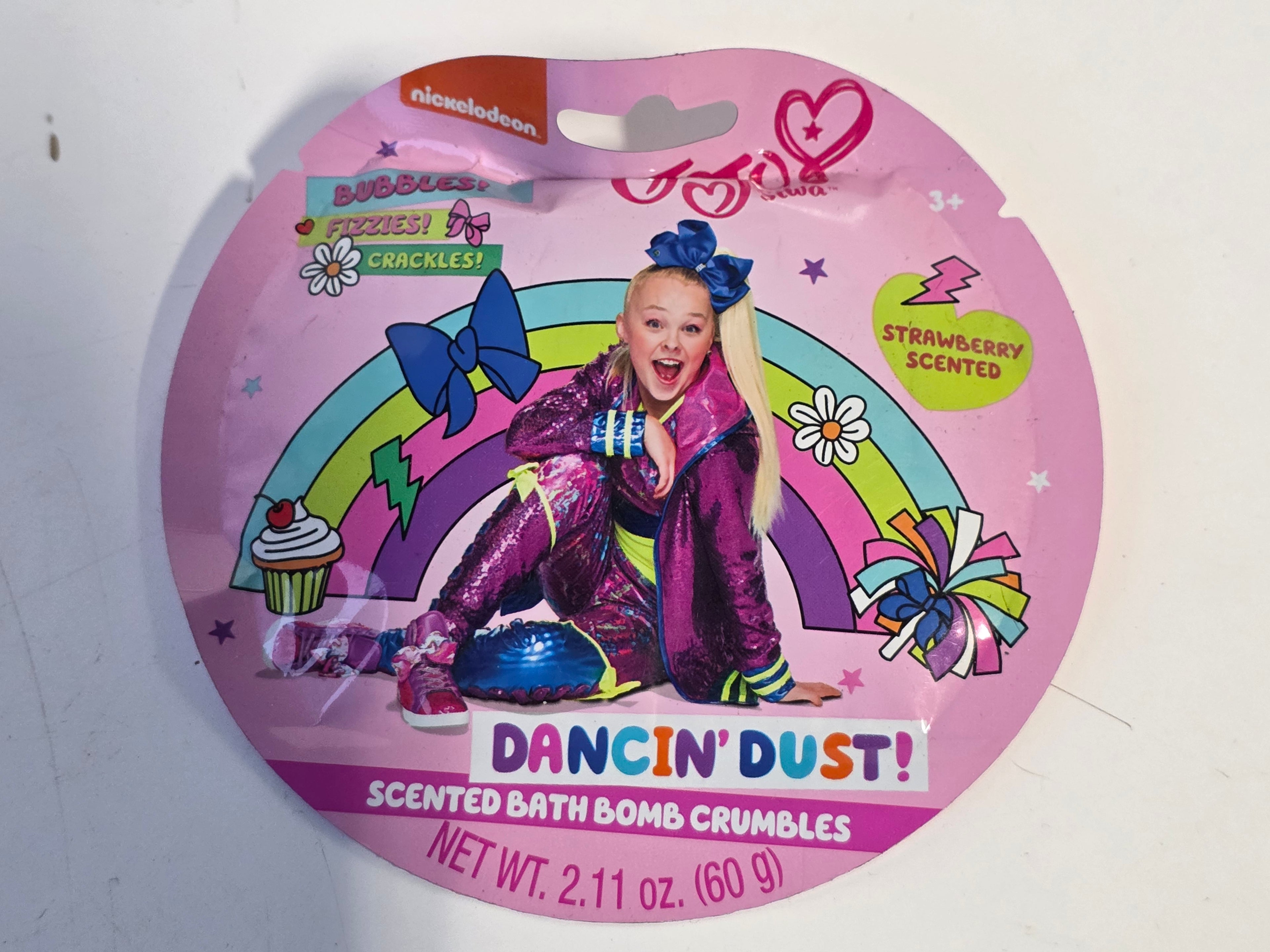 JoJo Siwa Dancin' Dust Strawberry Scented Bath Bomb Crumbles Kids Fizzy Packet