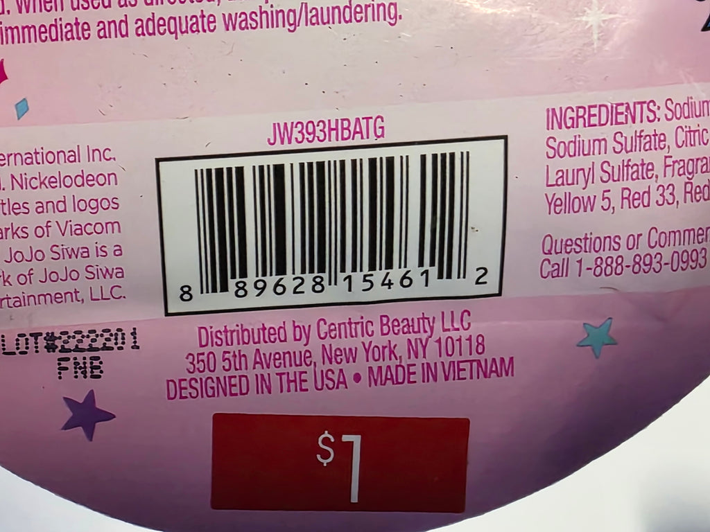 JoJo Siwa Dancin' Dust Strawberry Scented Bath Bomb Crumbles Kids Fizzy Packet