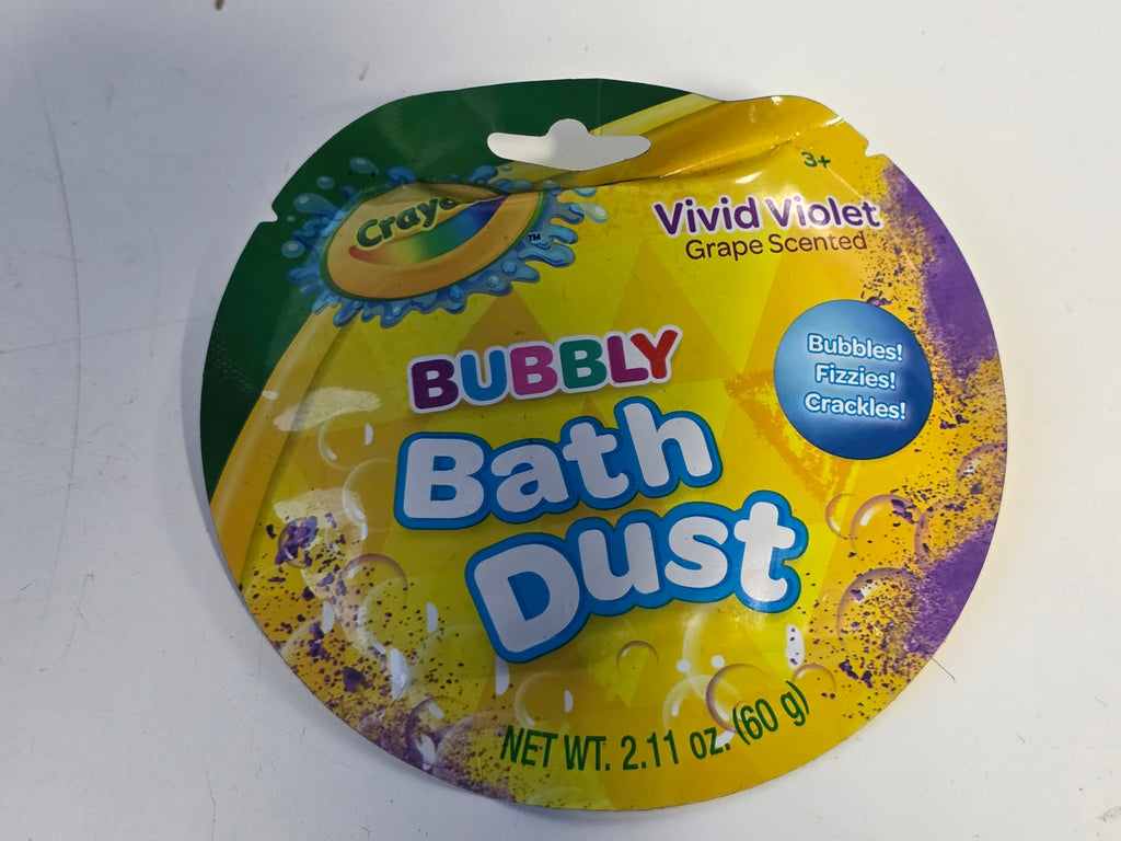 Crayola Bubbly Bath Dust Vivid Violet Grape Scented Fizzy Crackling Bath Crumbles