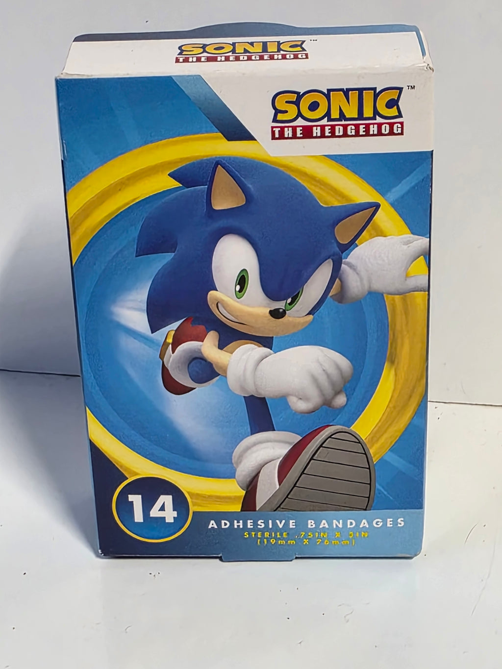 Sonic the Hedgehog Character Adhesive Bandages Kids Sterile 14-Count Box Kit