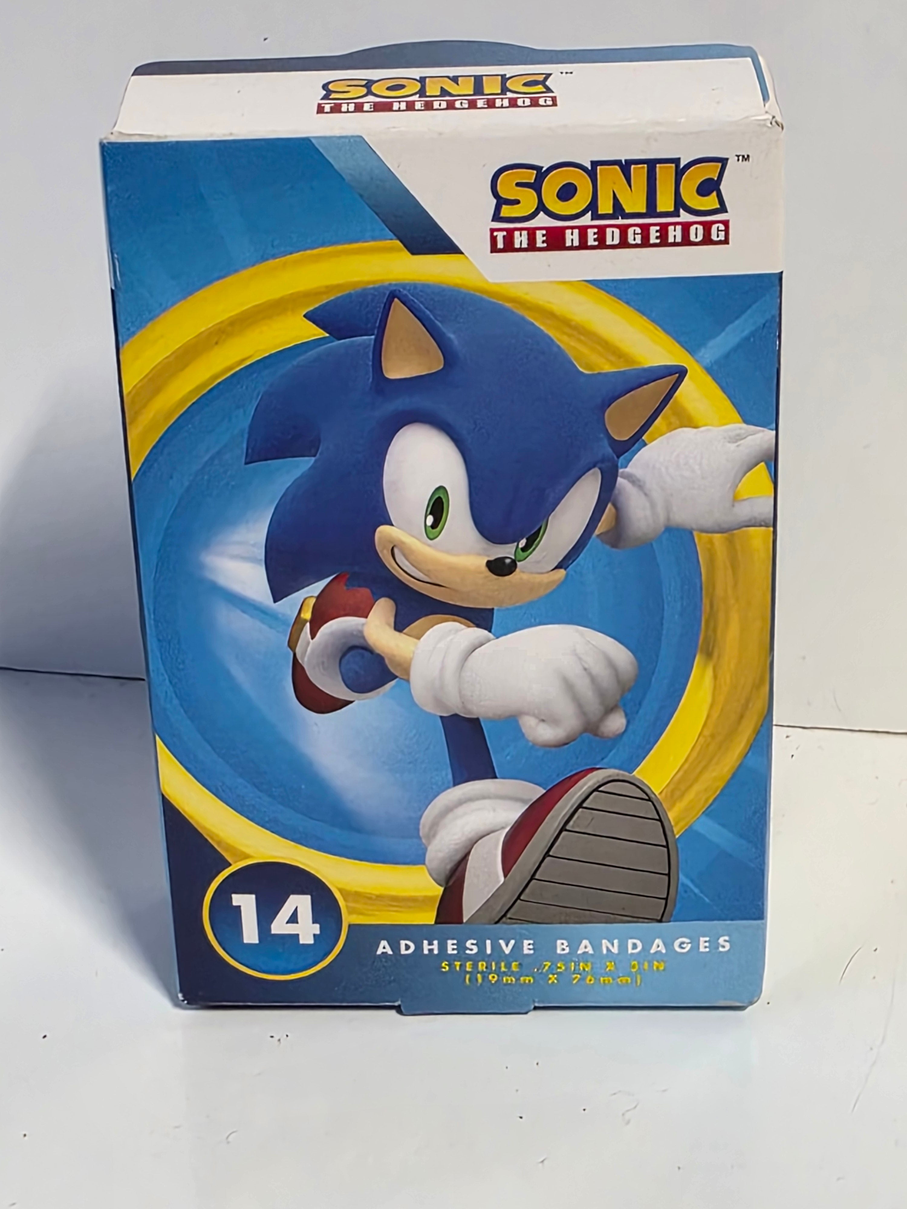 Sonic the Hedgehog Character Adhesive Bandages Kids Sterile 14-Count Box Kit