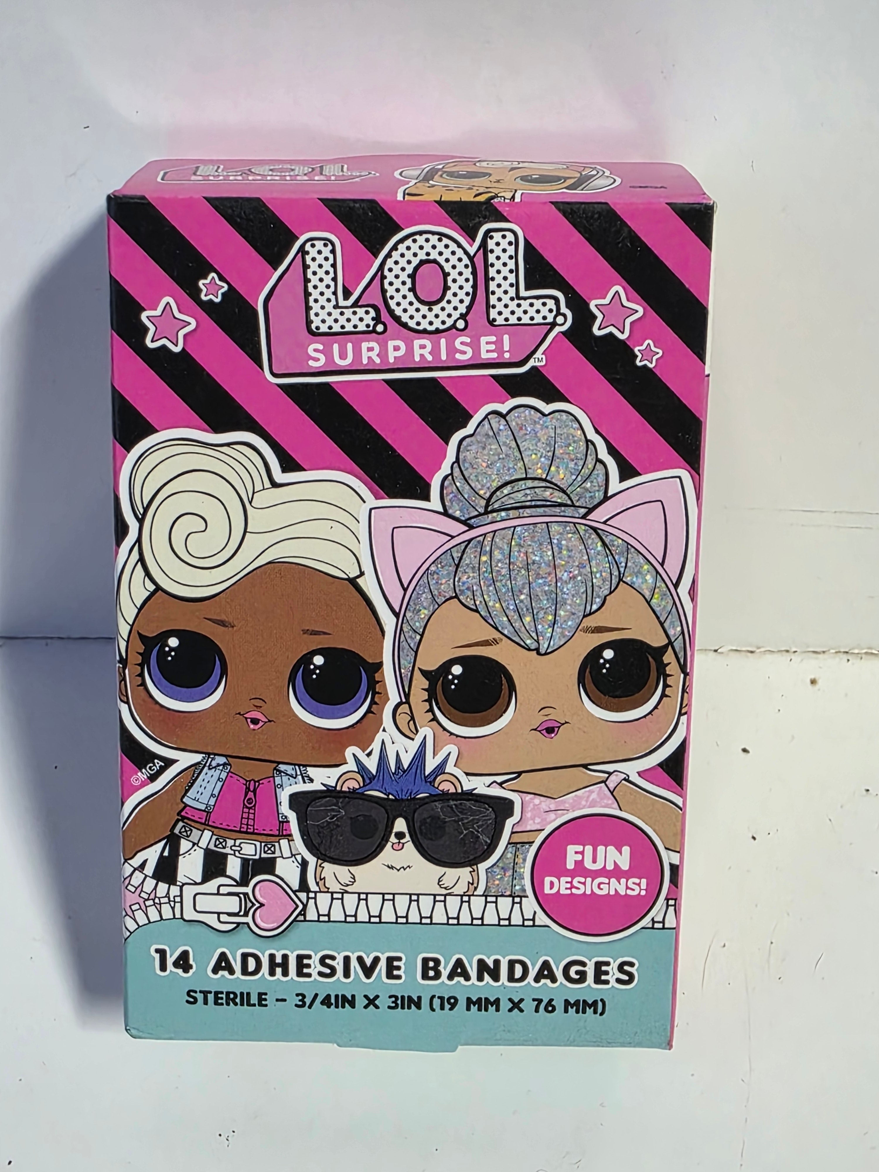 LOL Surprise Fun Designs Adhesive Bandages 14 Count Kids Sterile Character Bandages