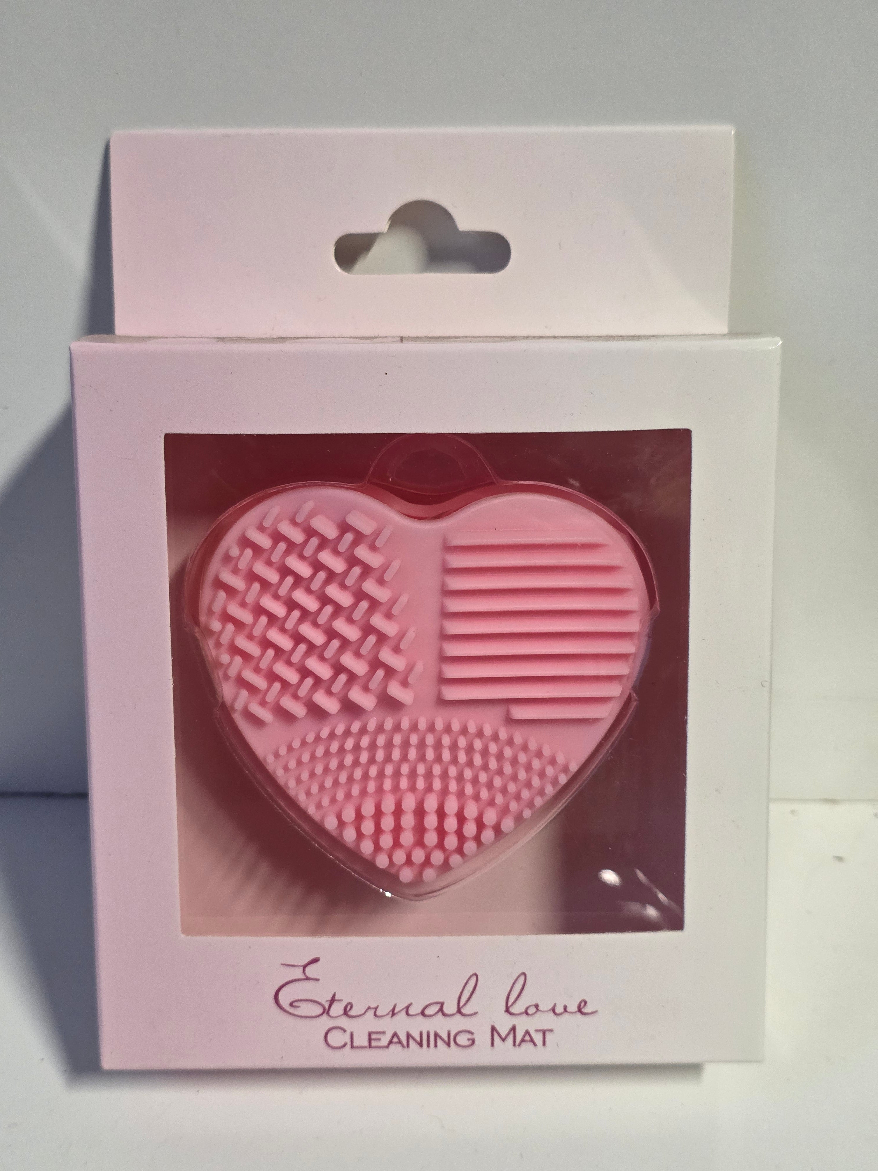 Eternal Love Pink Silicone Heart Cleaning Mat Brush Scrubber Tool Accessory